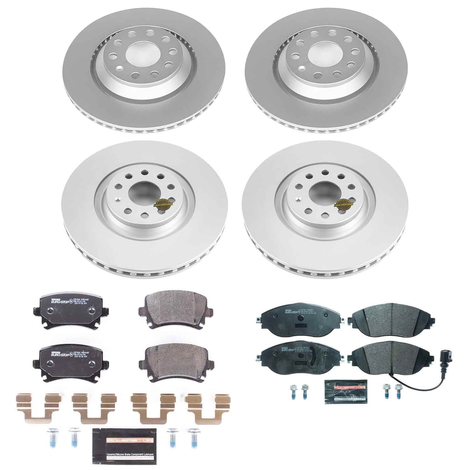 Power Stop - ESK7254 - Front and Rear - Disc Brake Pad and Rotor Kit image 1