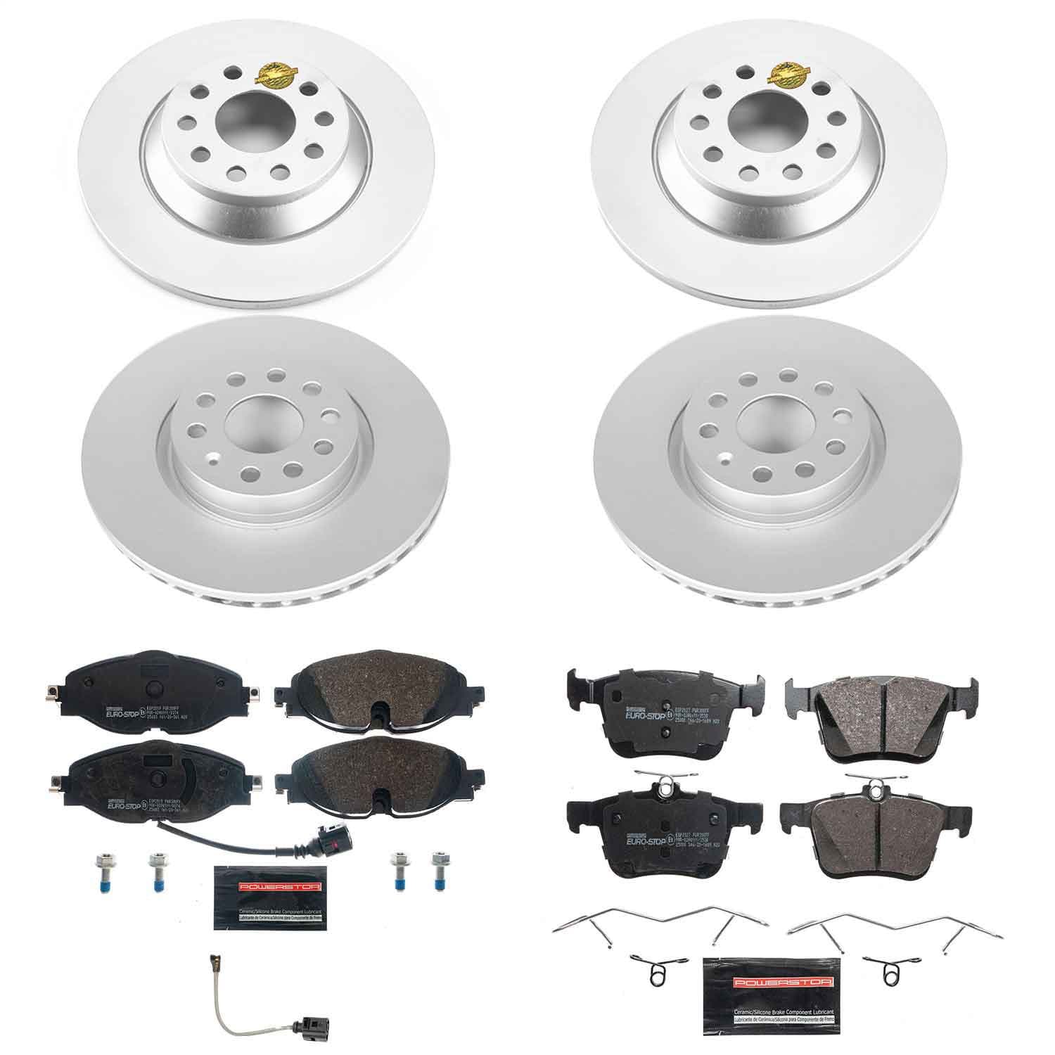 Power Stop - ESK7278 - Front and Rear - Disc Brake Pad and Rotor Kit image 1