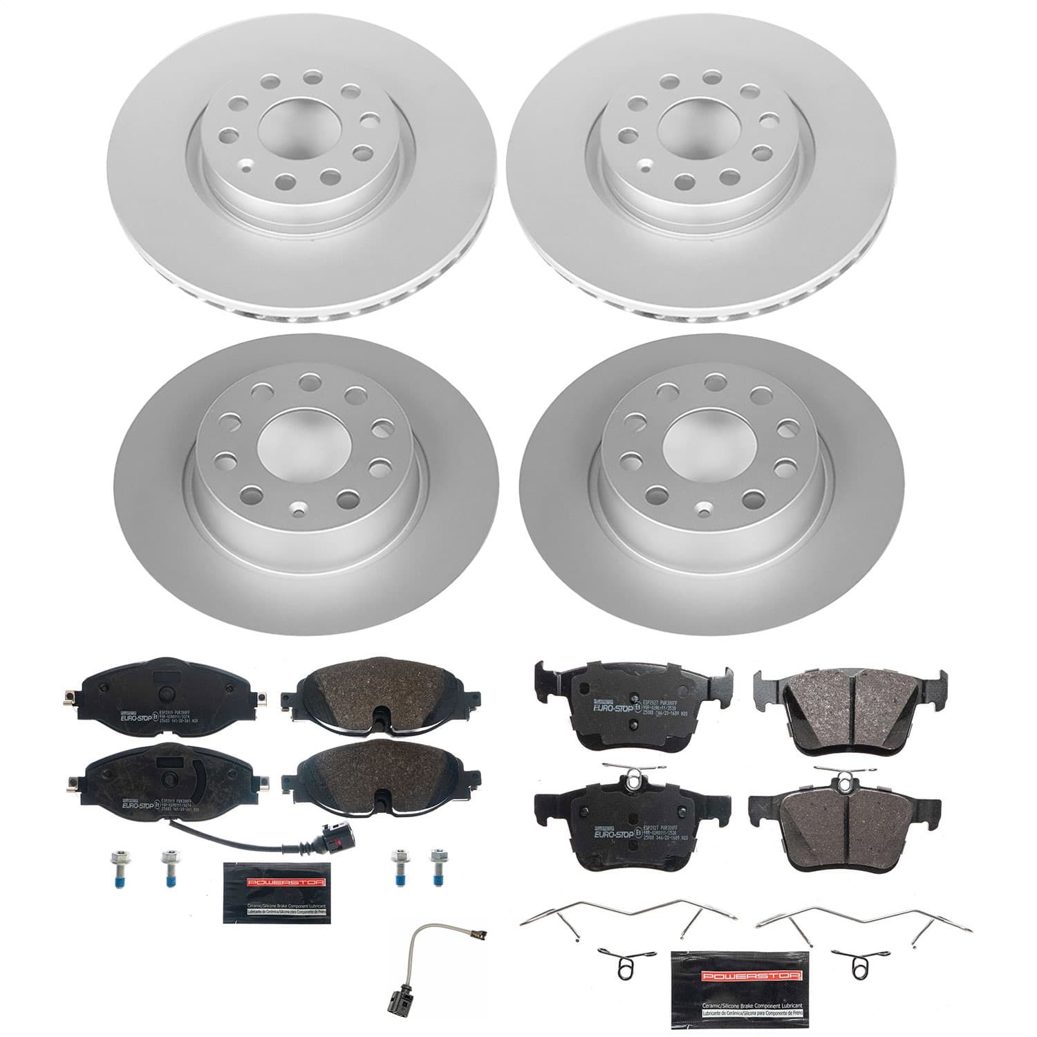 Power Stop - ESK7502 - Front and Rear - Disc Brake Pad and Rotor Kit image 1