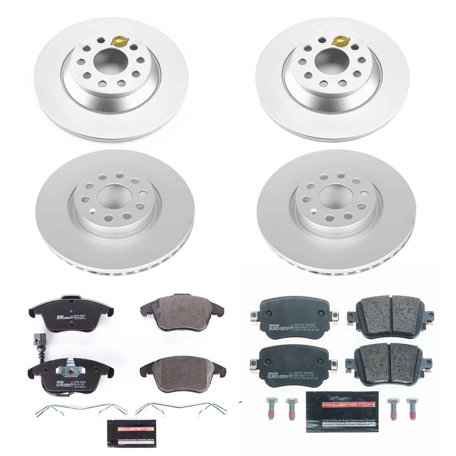 Power Stop - ESK7537 - Front and Rear - Disc Brake Pad and Rotor Kit image 1