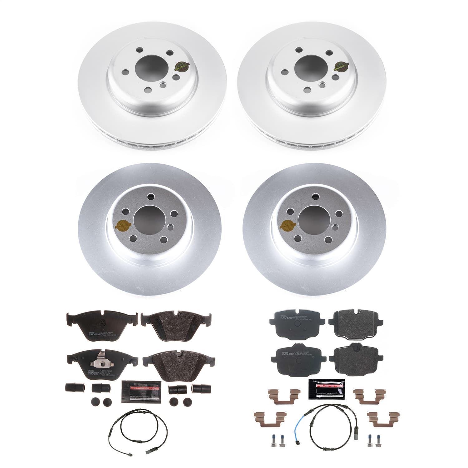 Power Stop - ESK7552 - Front and Rear - Disc Brake Pad and Rotor Kit image 1