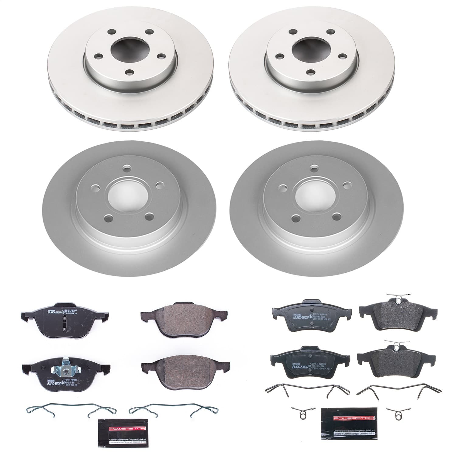 Power Stop - ESK7635 - Front and Rear - Disc Brake Pad and Rotor Kit image 1