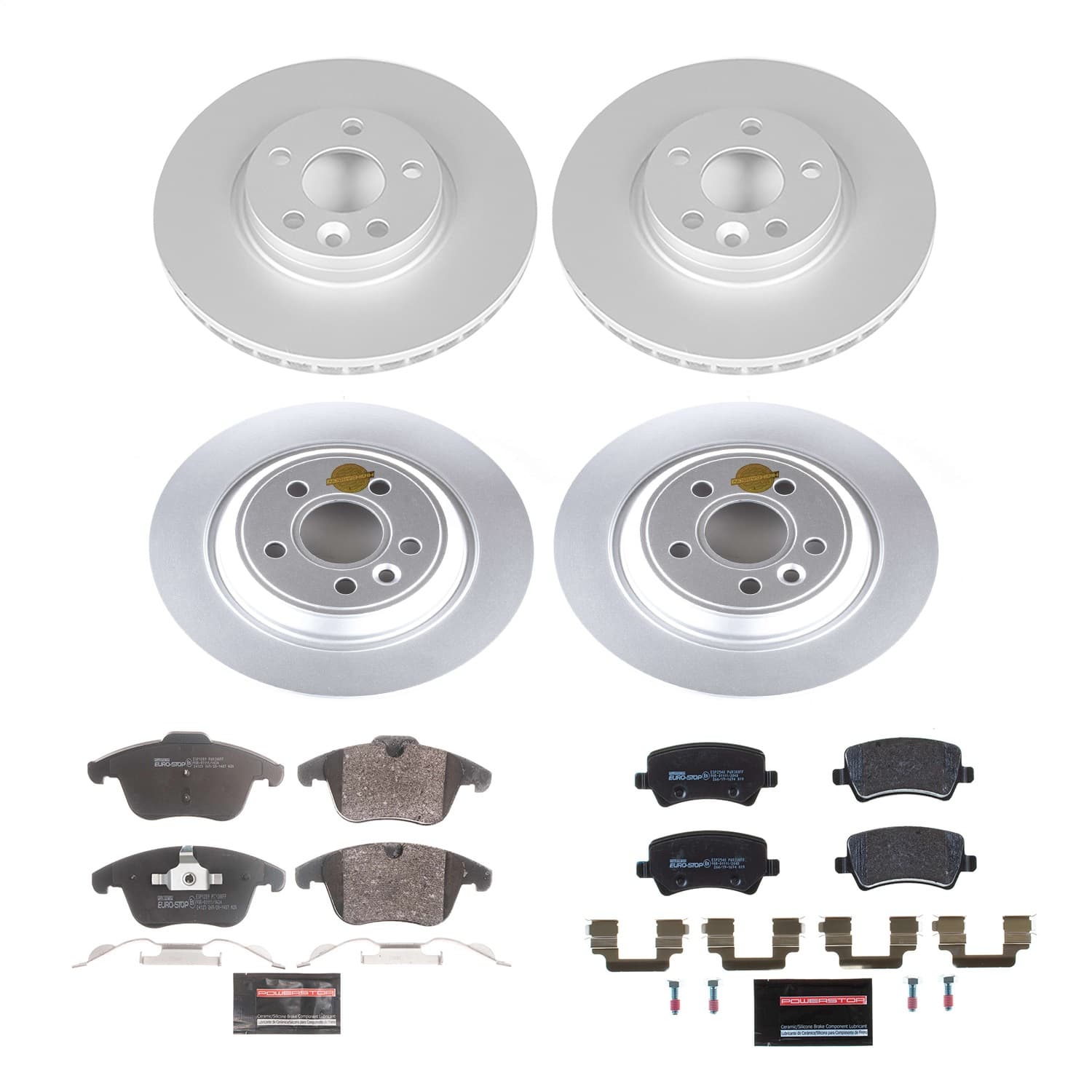 Power Stop - ESK7636 - Front and Rear - Disc Brake Pad and Rotor Kit image 1