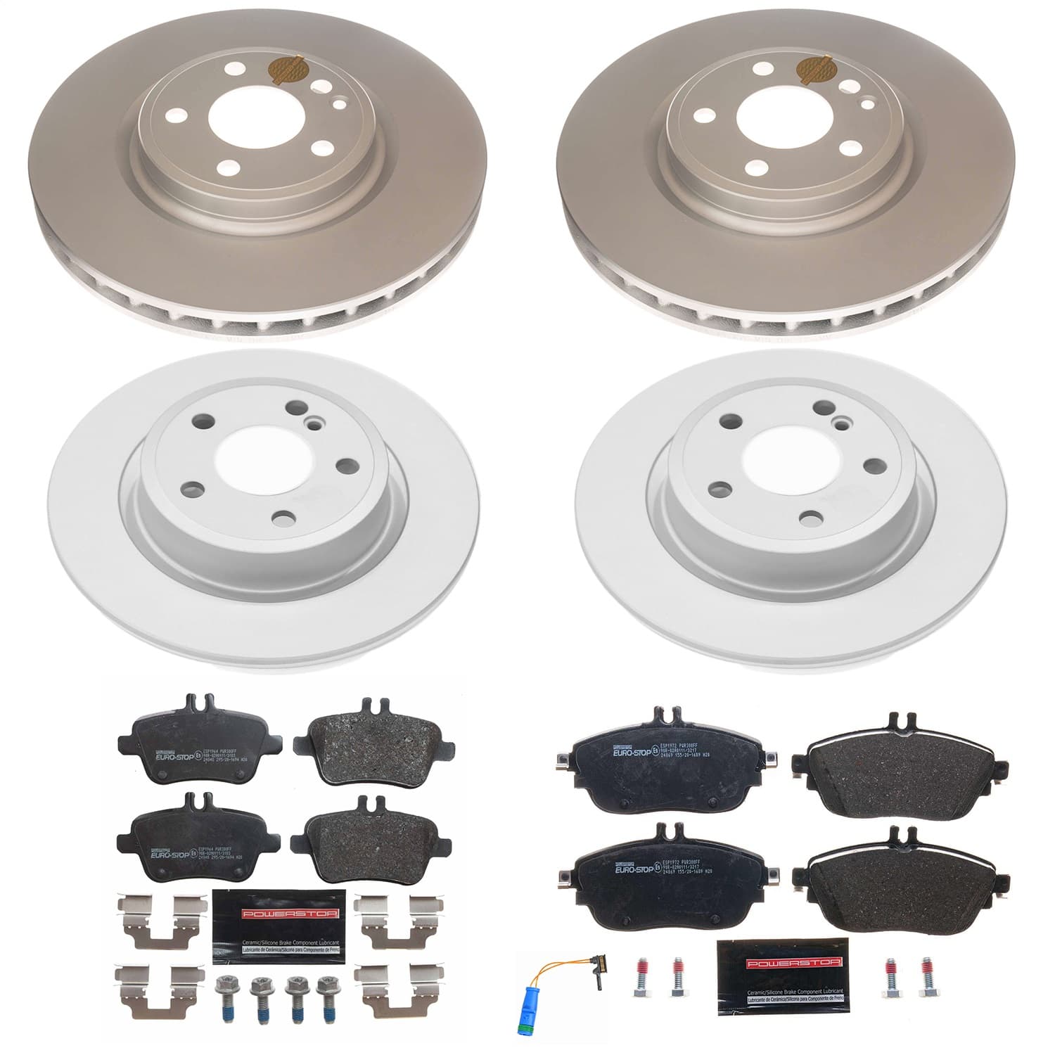 Power Stop - ESK8046 - Front and Rear - Disc Brake Pad and Rotor Kit image 1