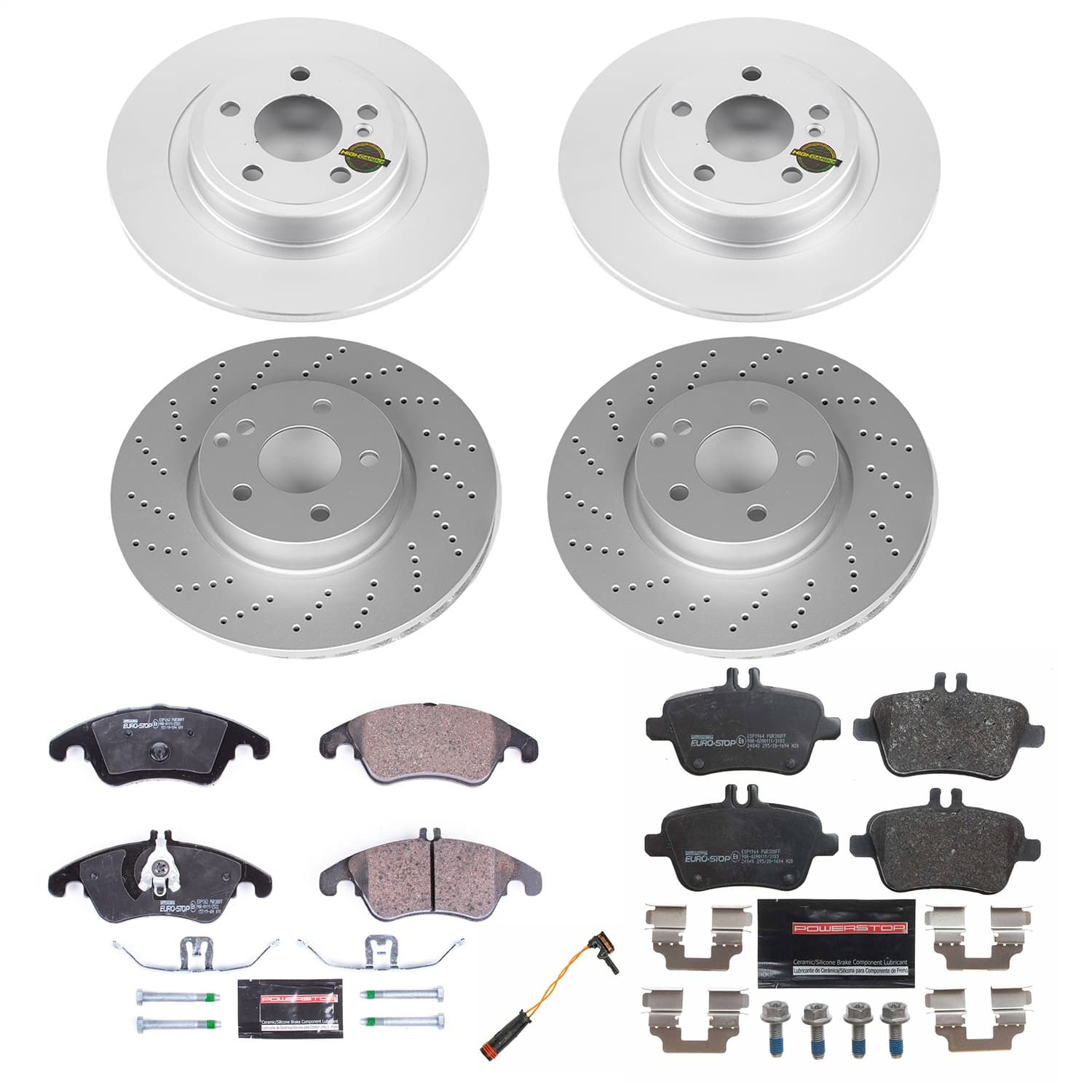 Power Stop - ESK8056 - Front and Rear - Disc Brake Pad and Rotor Kit image 1