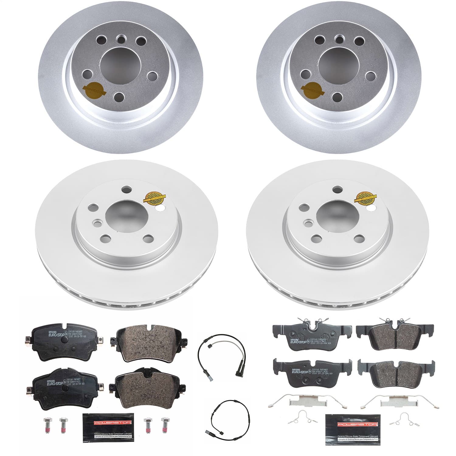Power Stop - ESK8105 - Front and Rear - Disc Brake Pad and Rotor Kit image 1