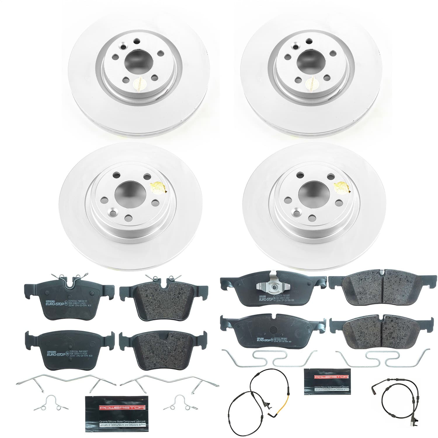 Power Stop - ESK8108 - Front and Rear - Disc Brake Pad and Rotor Kit image 1