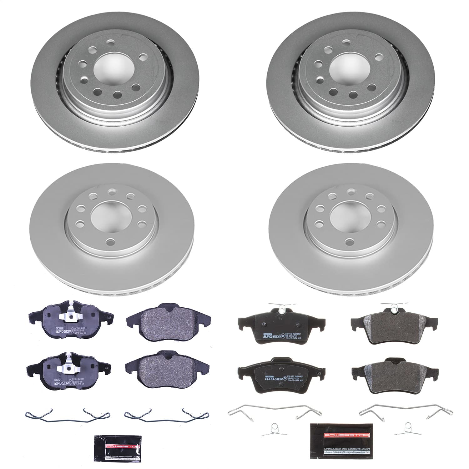 Power Stop - ESK8156 - Front and Rear - Disc Brake Pad and Rotor Kit image 1