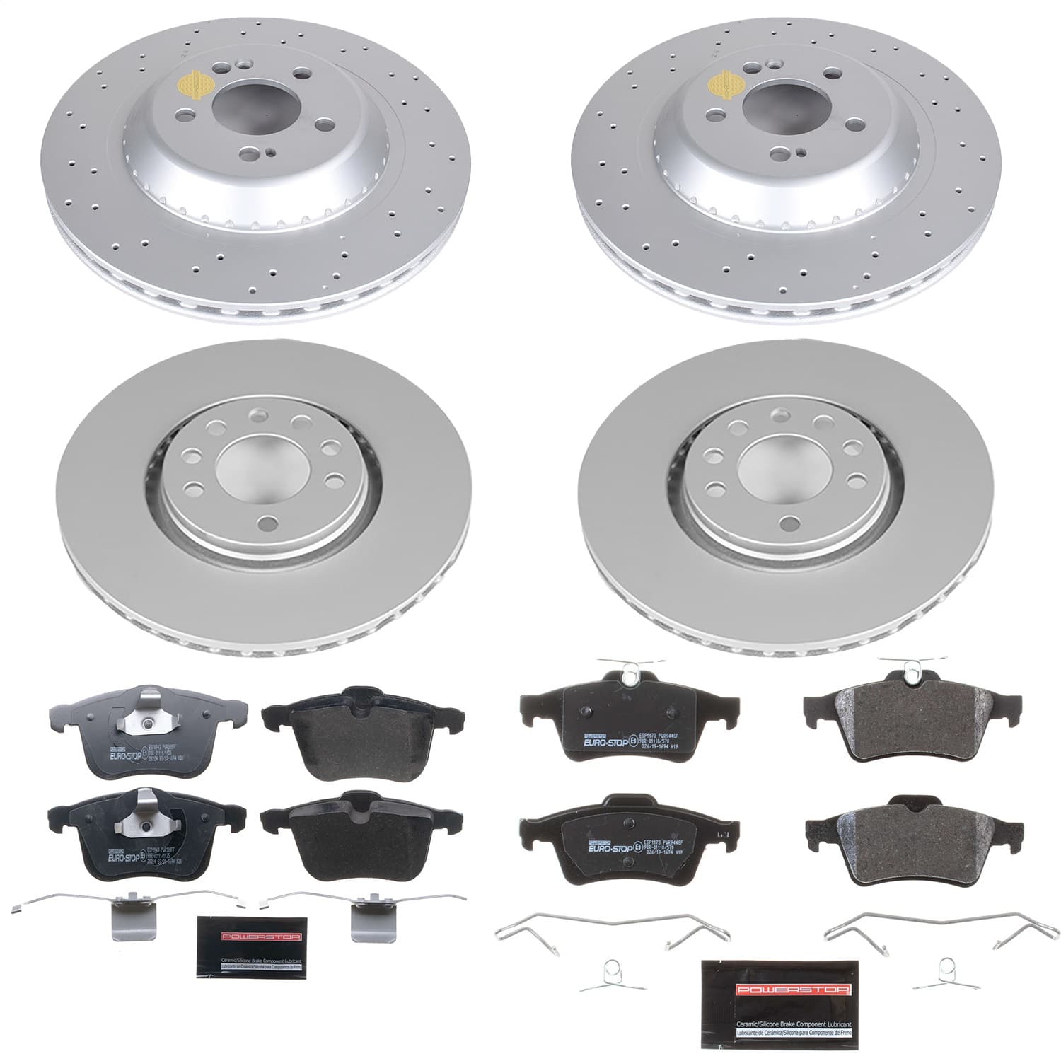 Power Stop - ESK8159 - Front and Rear - Disc Brake Pad and Rotor Kit image 1