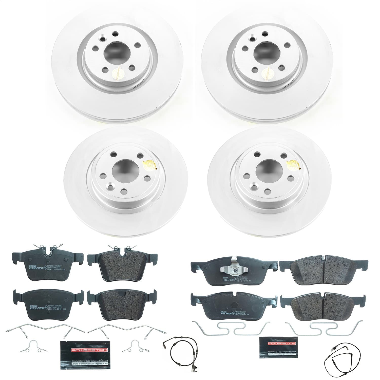 Power Stop - ESK8198 - Front and Rear - Disc Brake Pad and Rotor Kit image 1