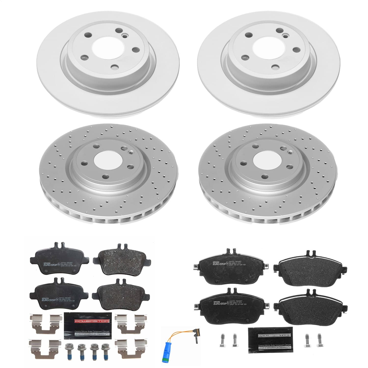 Power Stop - ESK8262 - Front and Rear - Disc Brake Pad and Rotor Kit image 1