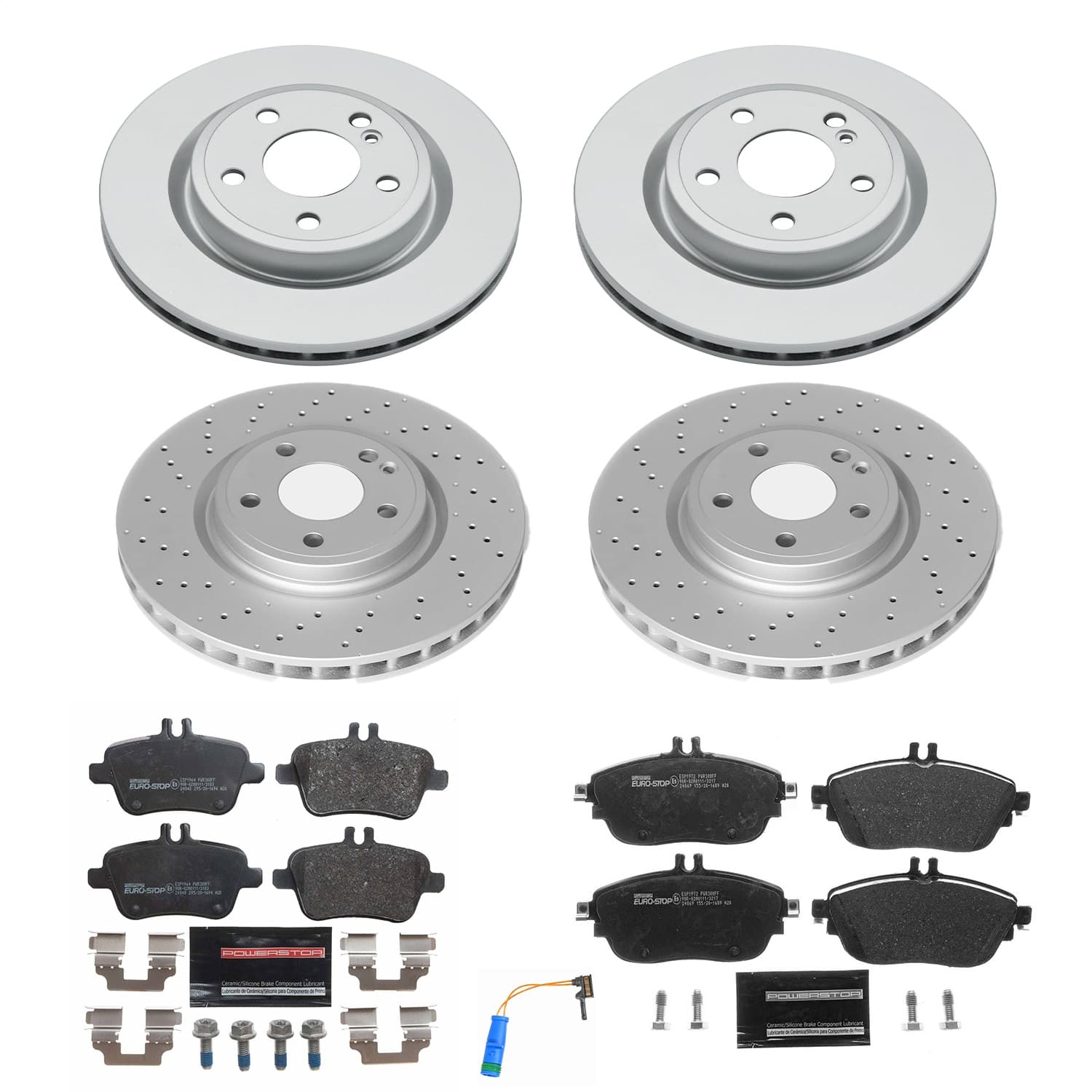 Power Stop - ESK8265 - Front and Rear - Disc Brake Pad and Rotor Kit image 1