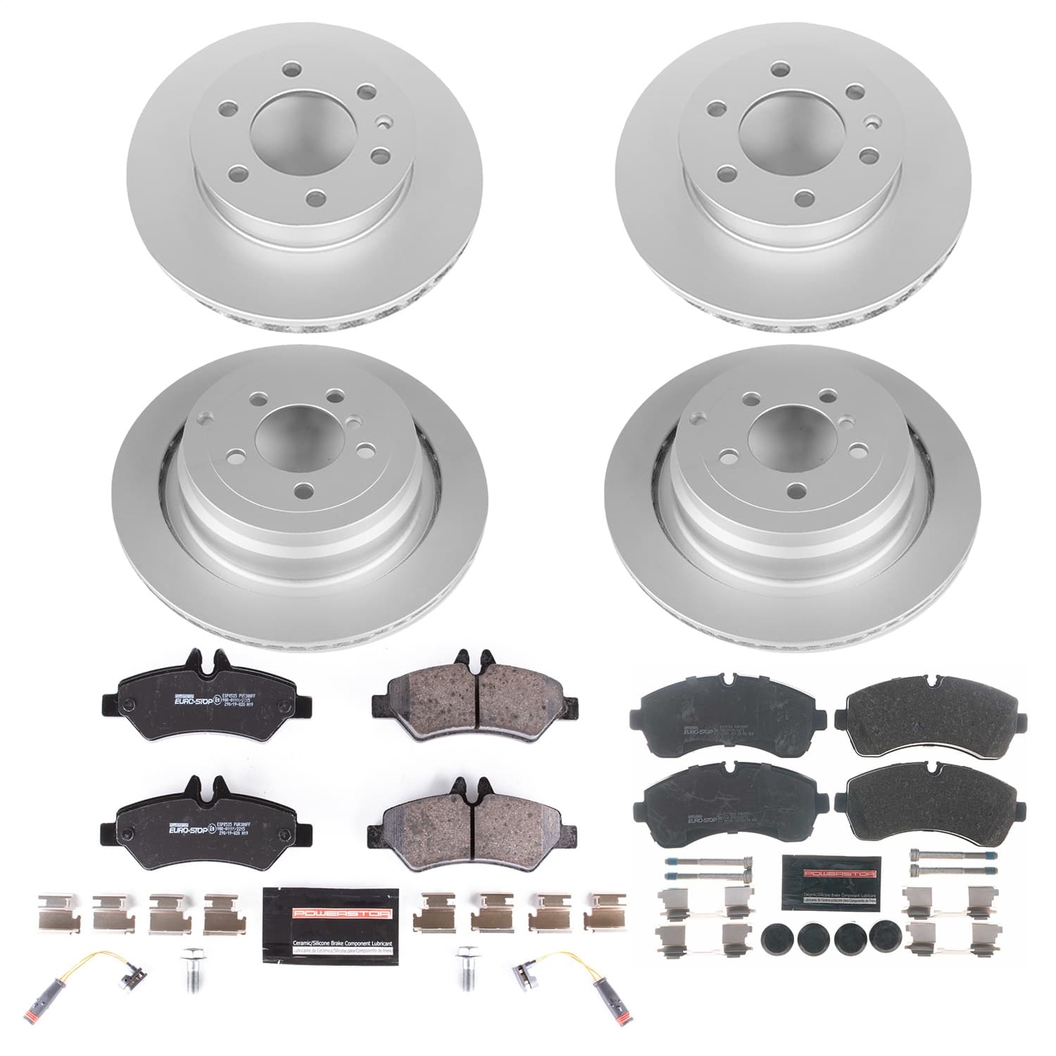 Power Stop - ESK8342 - Front and Rear - Disc Brake Pad and Rotor Kit image 1