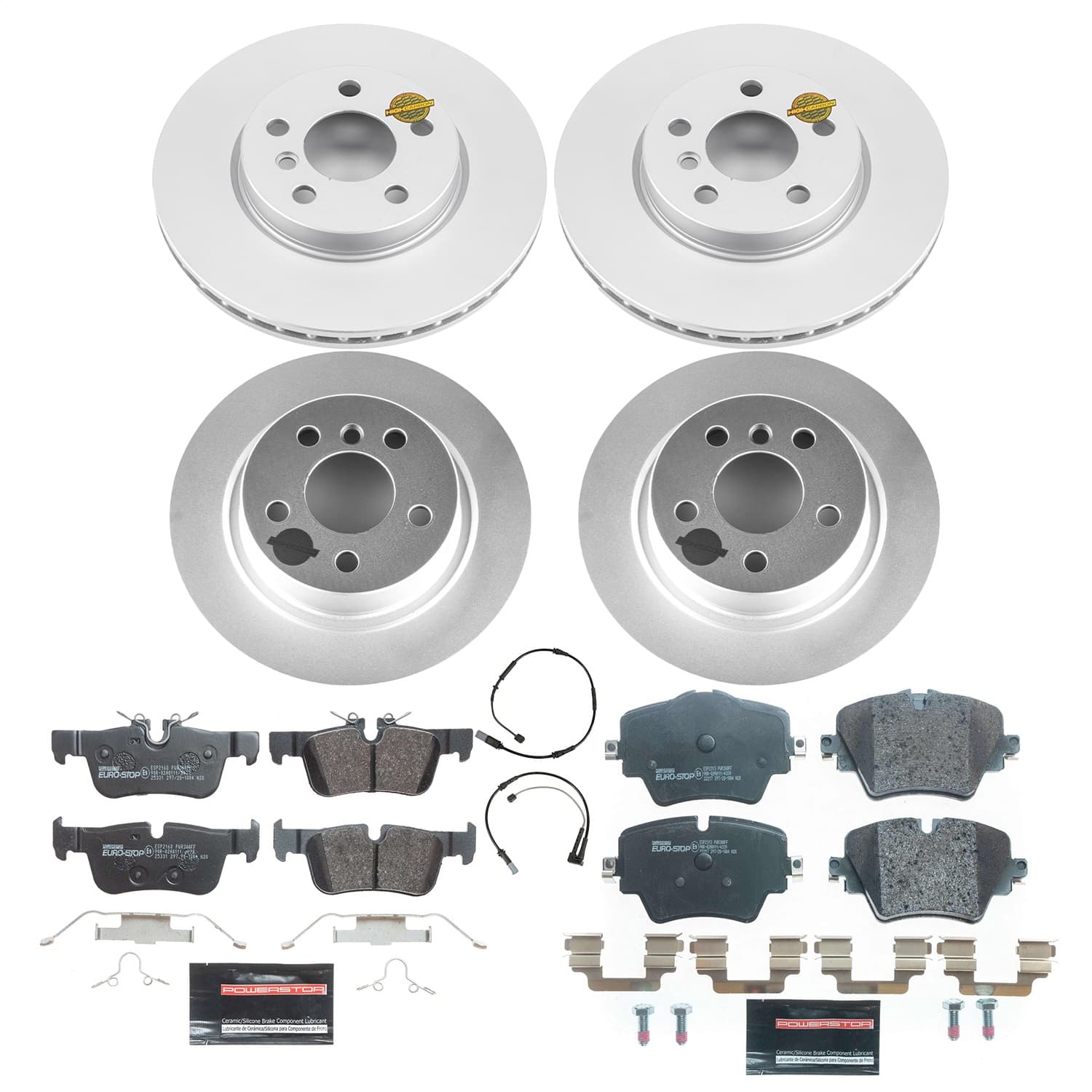 Power Stop - ESK8355 - Front and Rear - Disc Brake Pad and Rotor Kit image 1