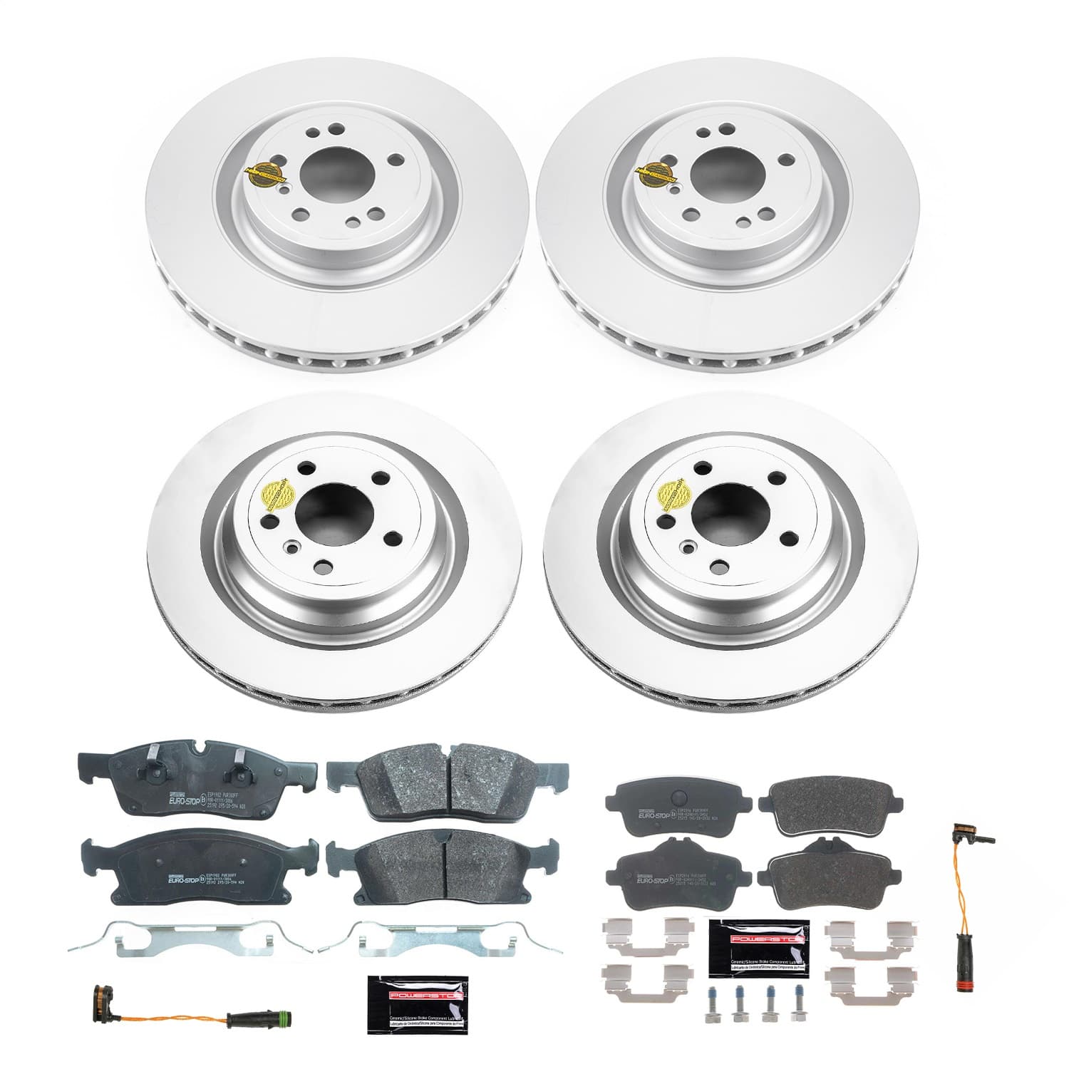 Power Stop - ESK8435 - Front and Rear - Disc Brake Pad and Rotor Kit image 1