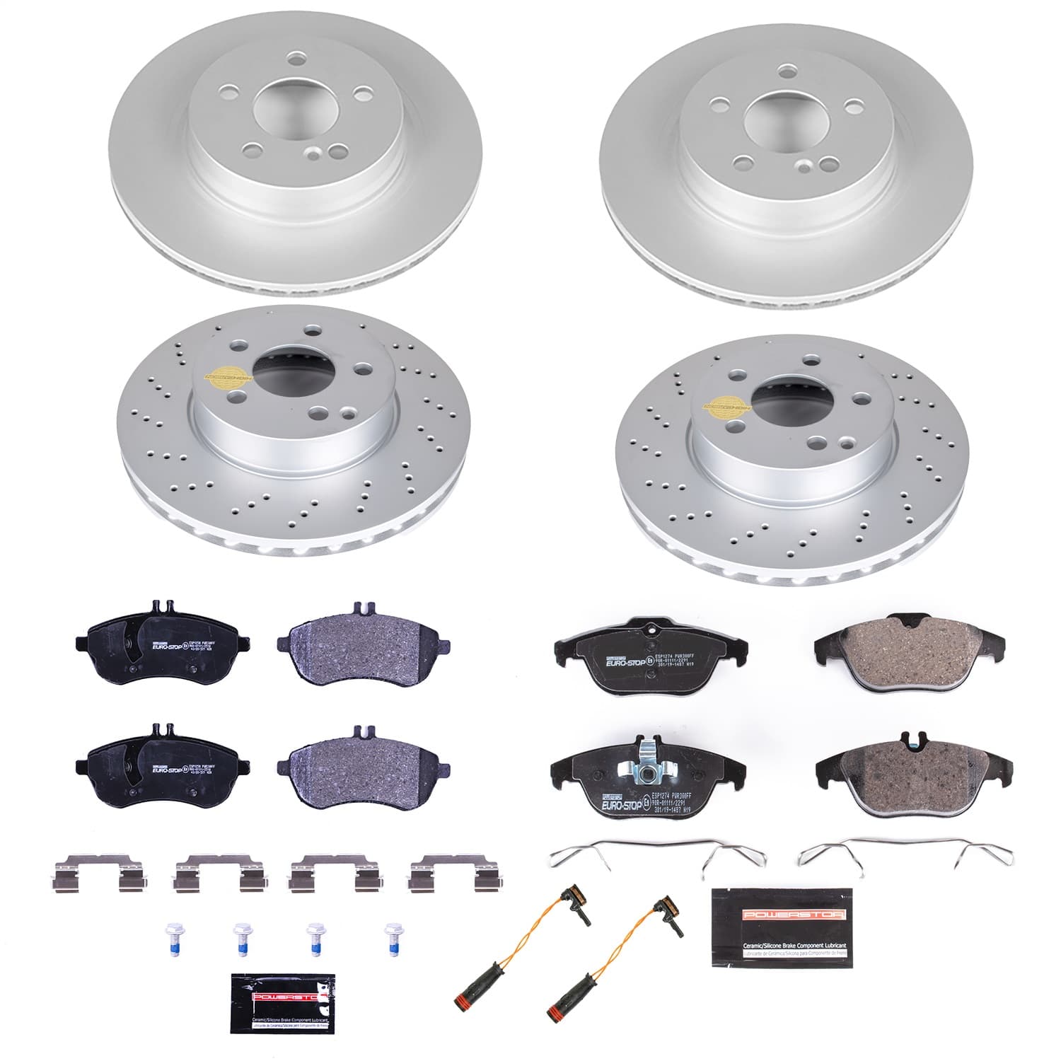 Power Stop - ESK8439 - Front and Rear - Disc Brake Pad and Rotor Kit image 1