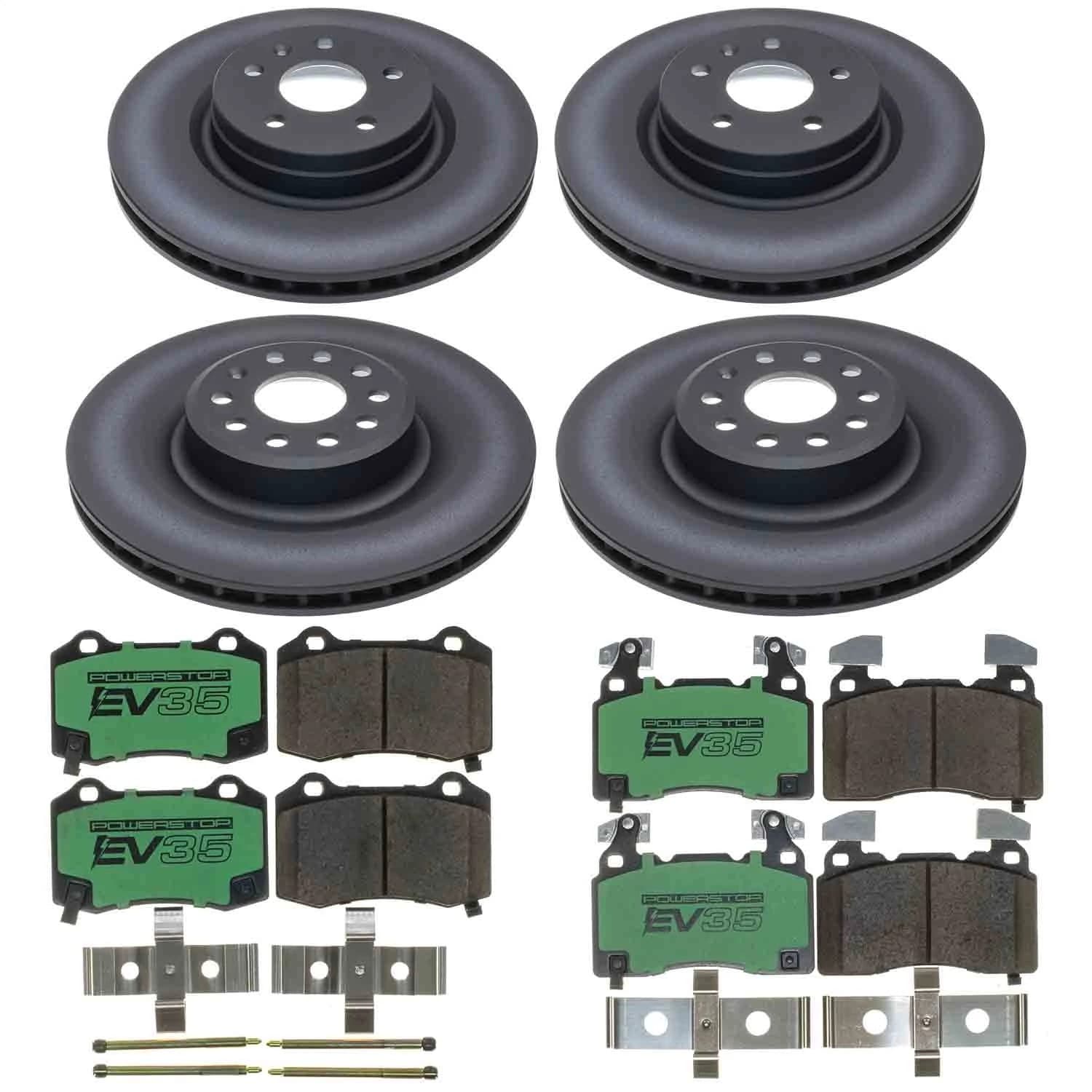 Power Stop - EVK6797 - Front and Rear - Disc Brake Pad and Rotor Kit image 1
