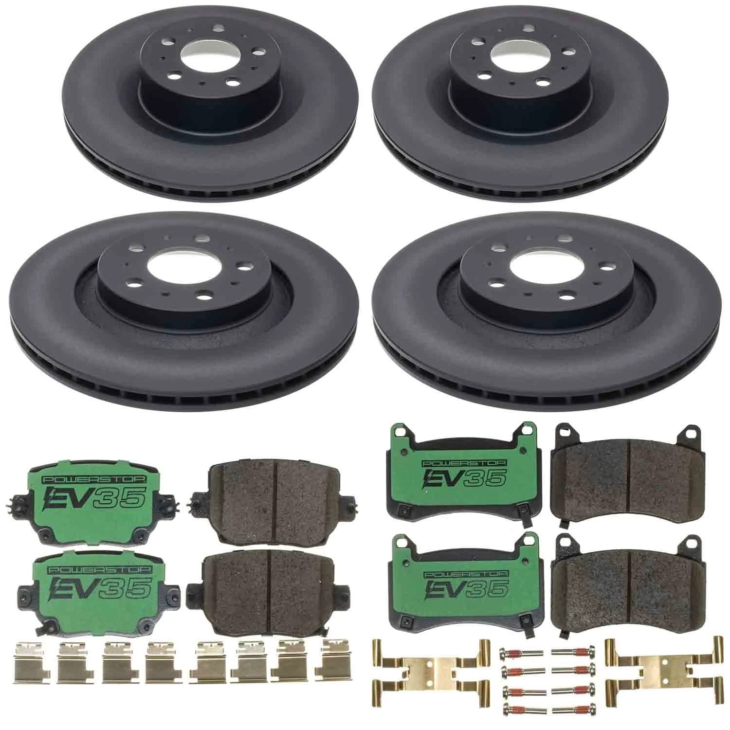 Power Stop - EVK9255 - Front and Rear - Disc Brake Pad and Rotor Kit image 1
