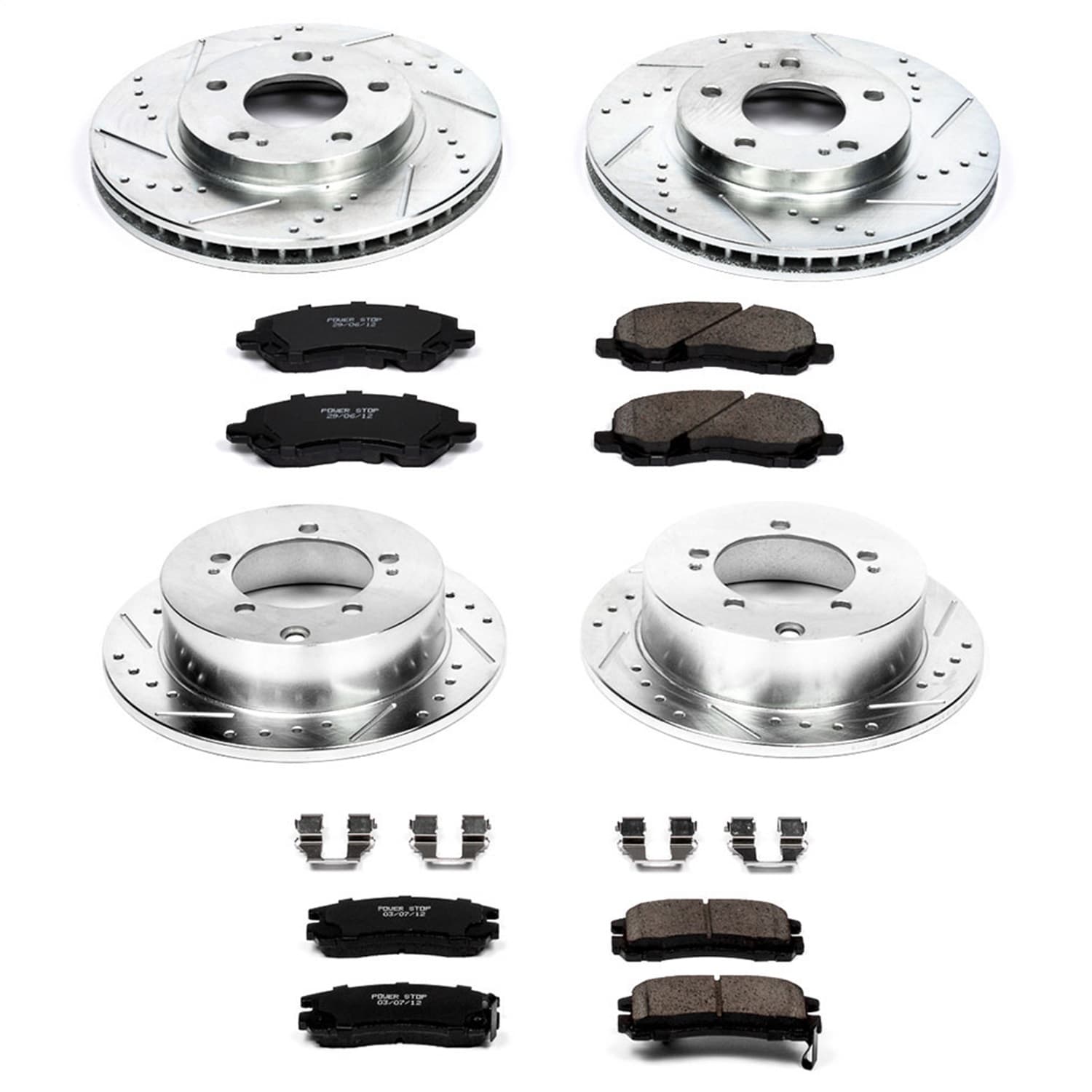 Power Stop - K092 - Front and Rear - Disc Brake Pad and Rotor Kit image 1