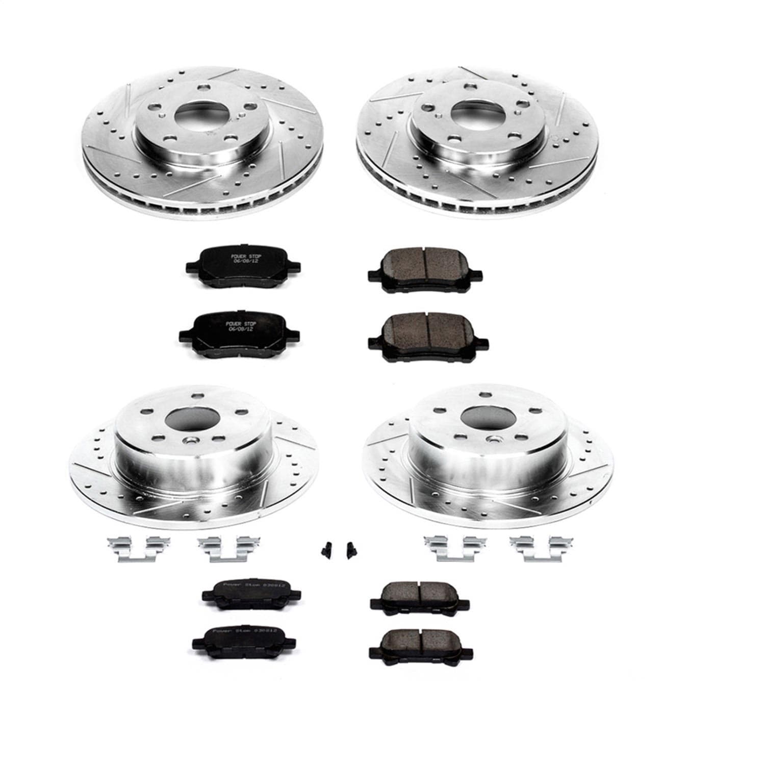 Power Stop - K1063 - Front and Rear - Disc Brake Pad and Rotor Kit image 1