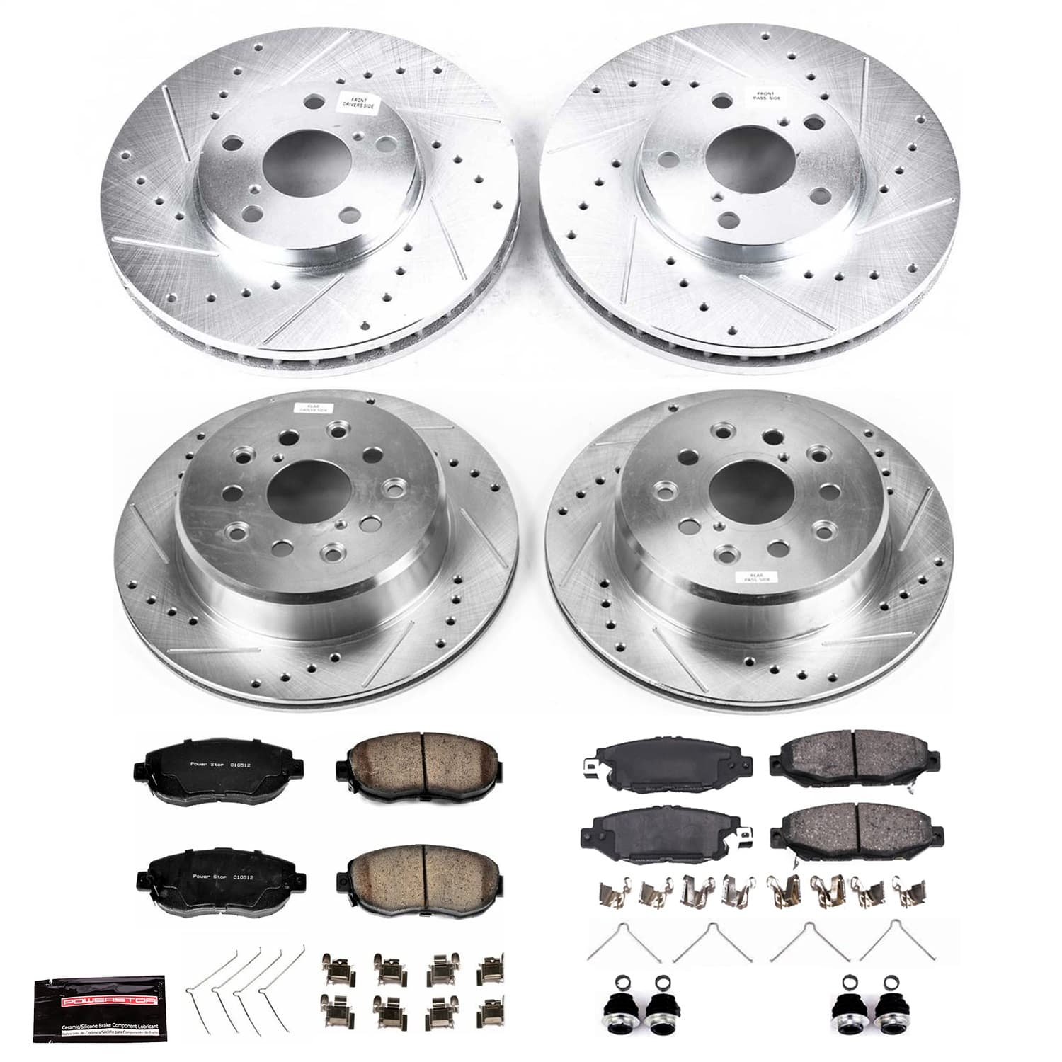Power Stop - K1078 - Front and Rear - Disc Brake Pad and Rotor Kit image 1