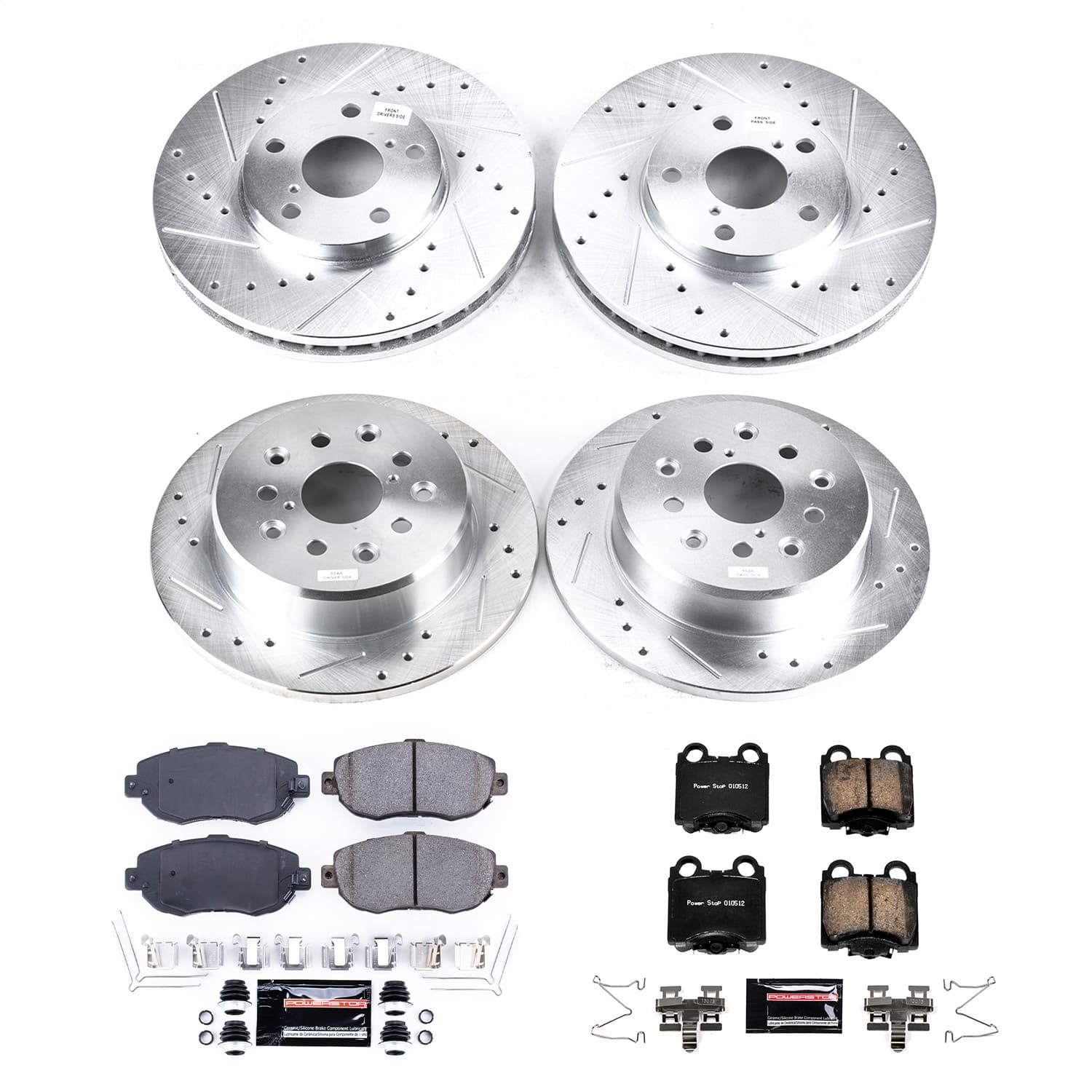 Power Stop - K1079 - Front and Rear - Disc Brake Pad and Rotor Kit image 1
