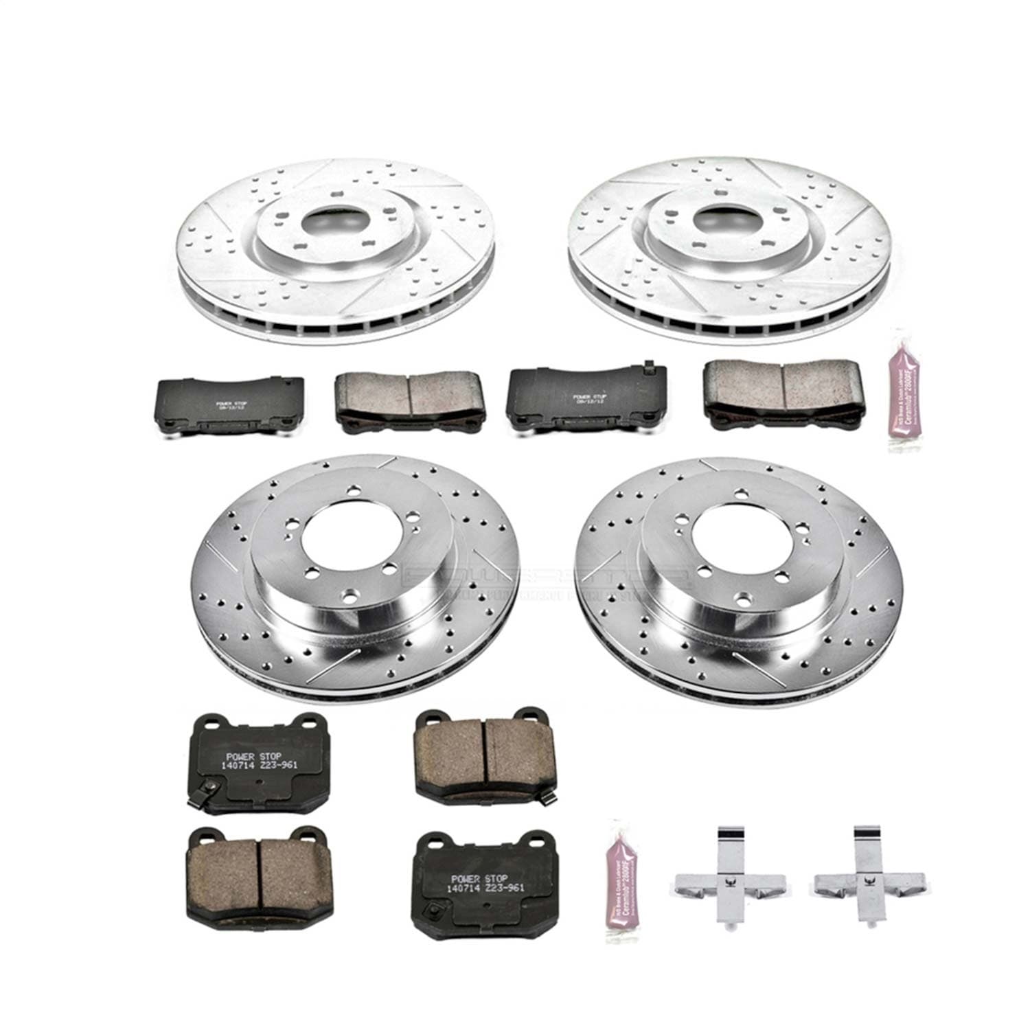 Power Stop - K108 - Front and Rear - Disc Brake Pad and Rotor Kit image 1