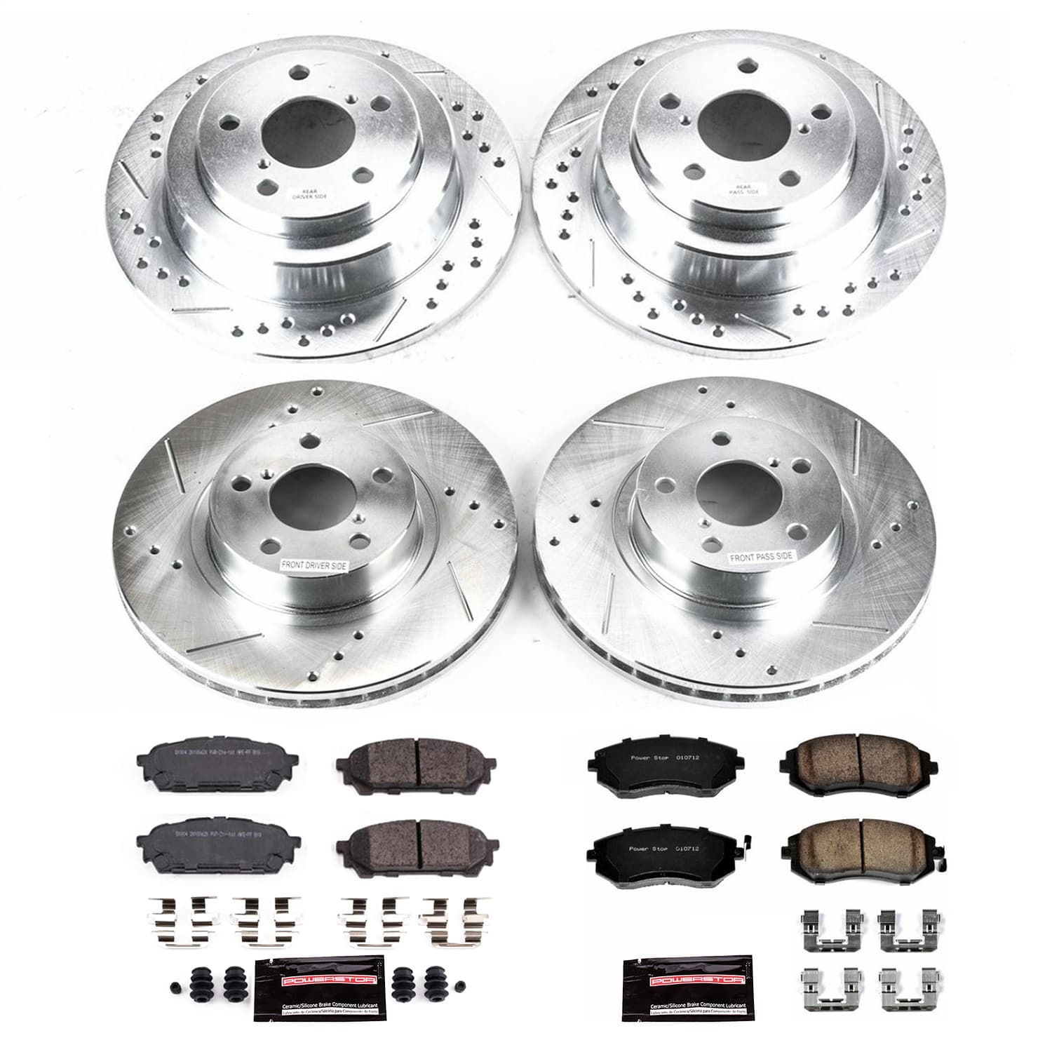 Power Stop - K1127 - Front and Rear - Disc Brake Pad and Rotor Kit image 1