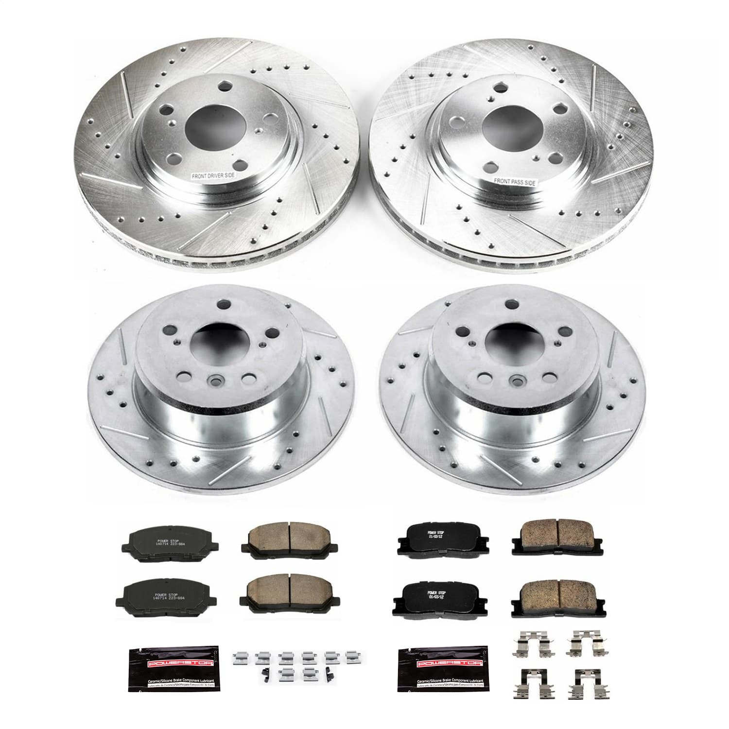 Power Stop - K1139 - Front and Rear - Disc Brake Pad and Rotor Kit image 1