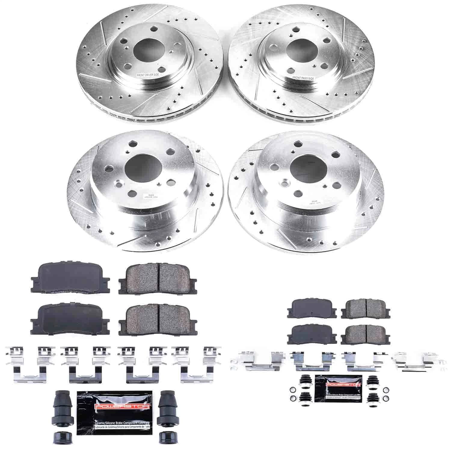 Power Stop - K1142 - Front and Rear - Disc Brake Pad and Rotor Kit image 1
