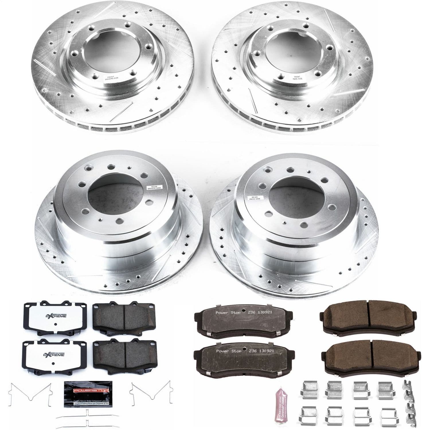 Power Stop - K1155-36 - Front and Rear - Disc Brake Pad and Rotor Kit image 1