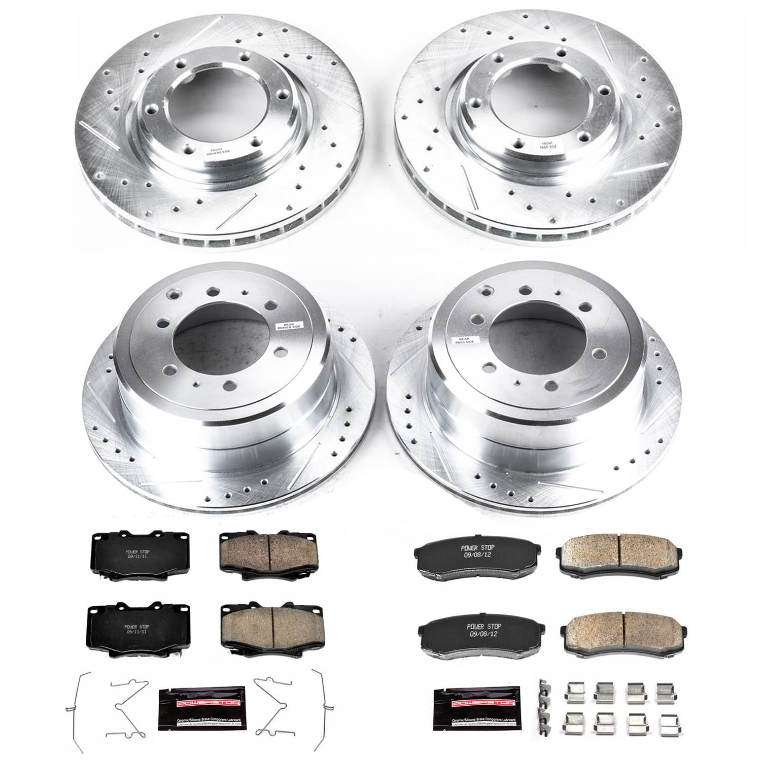 Power Stop - K1155 - Front and Rear - Disc Brake Pad and Rotor Kit image 1
