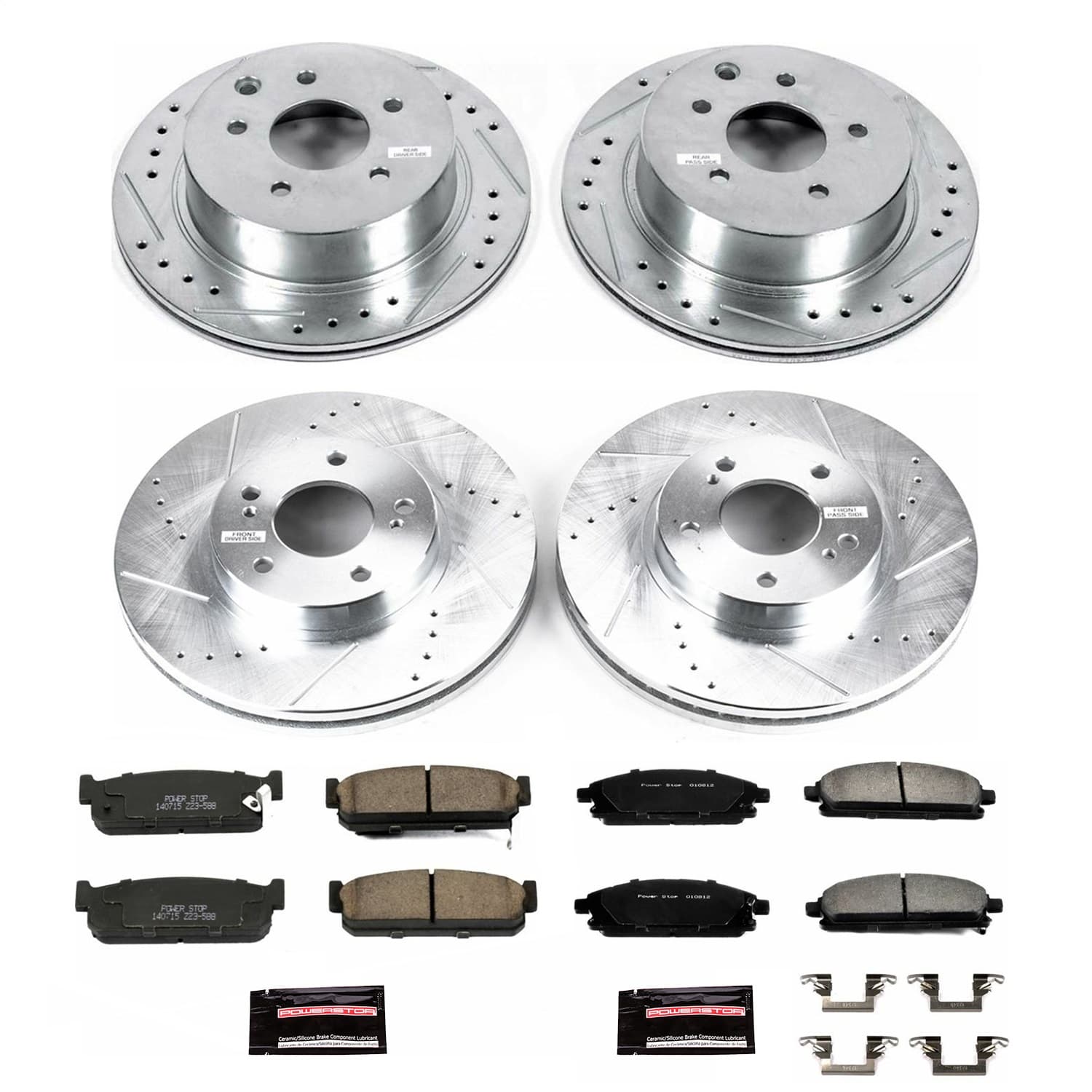 Power Stop - K1180 - Front and Rear - Disc Brake Pad and Rotor Kit image 1
