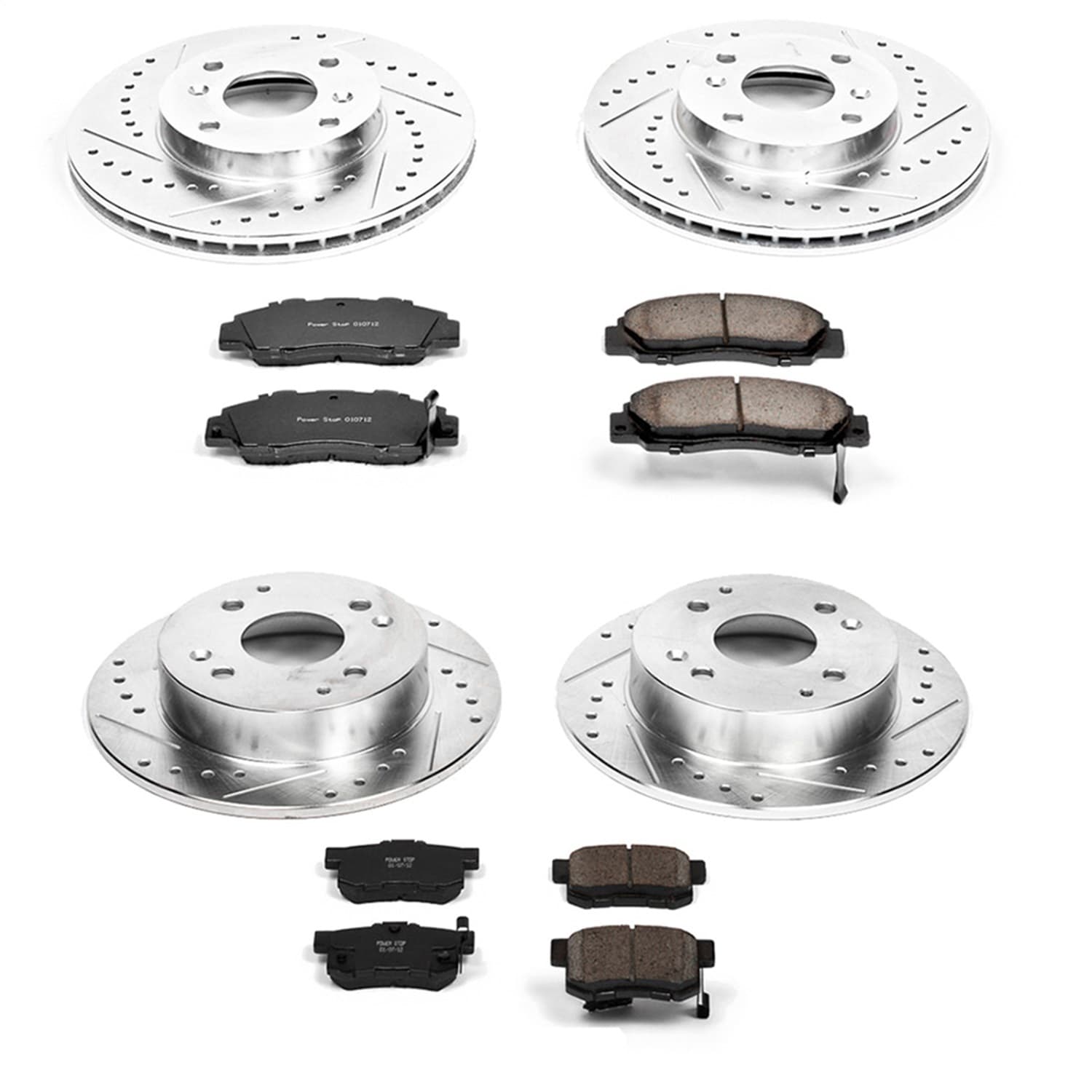 Power Stop - K1238 - Front and Rear - Disc Brake Pad and Rotor Kit image 1