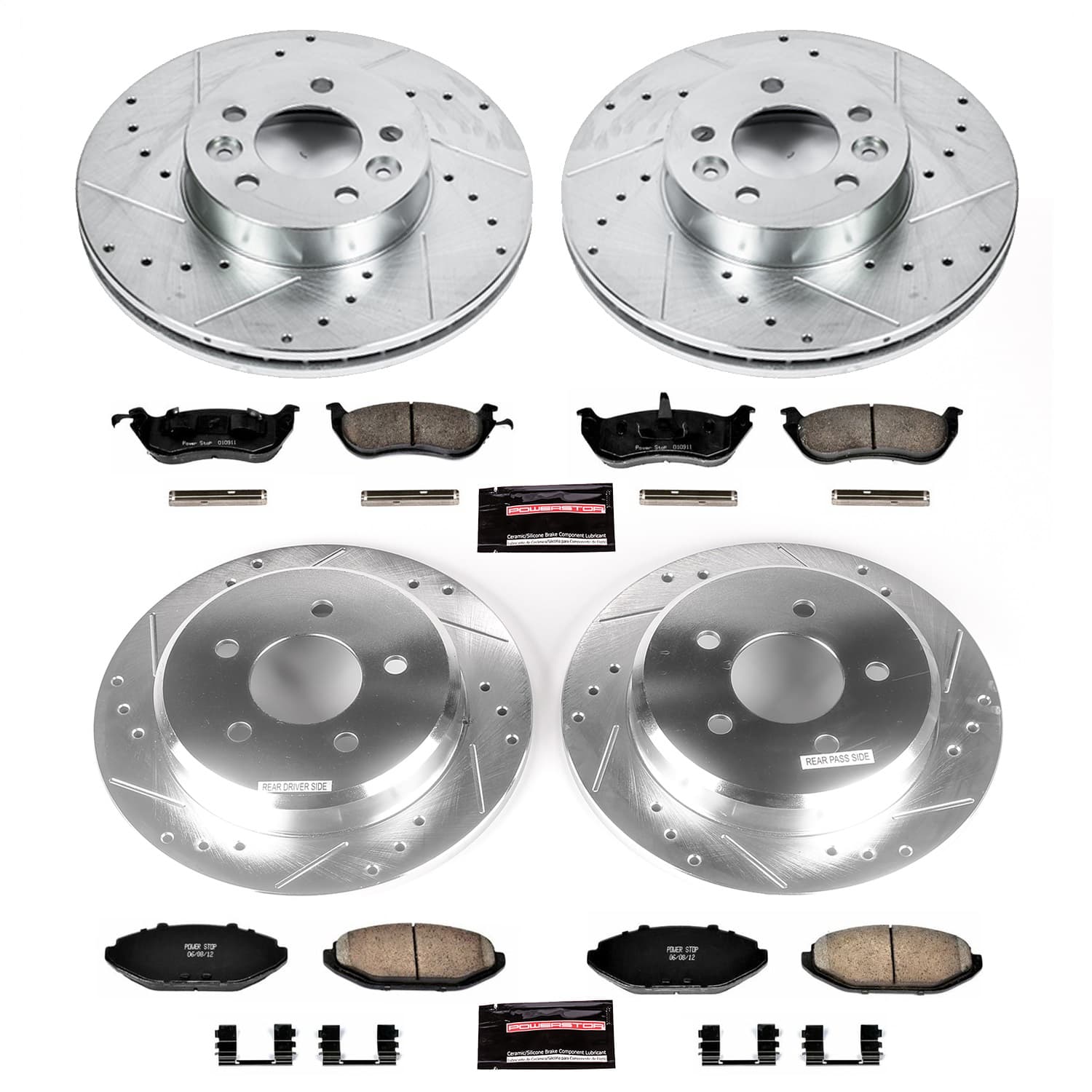 Power Stop - K1336 - Front and Rear - Disc Brake Pad and Rotor Kit image 1