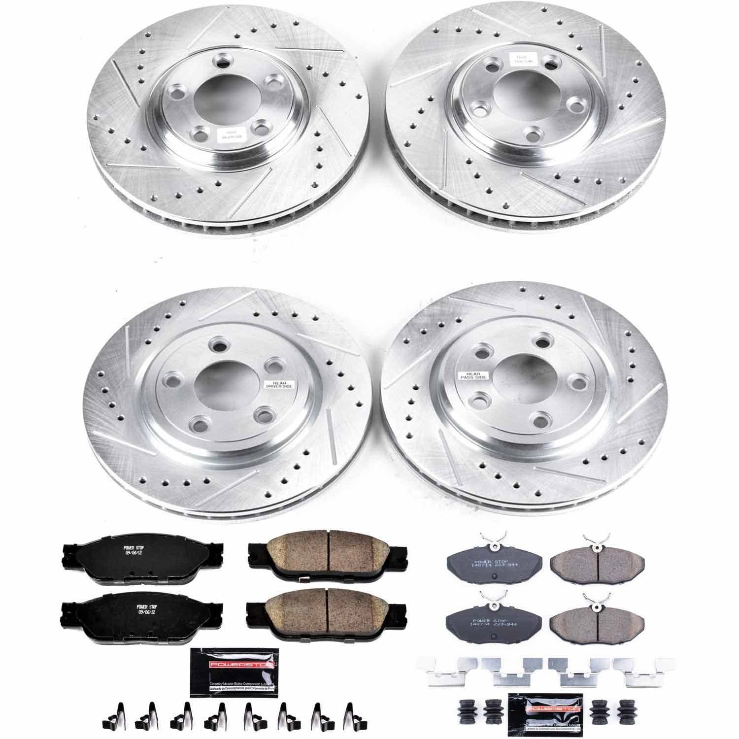 Power Stop - K1355 - Front and Rear - Disc Brake Pad and Rotor Kit image 1