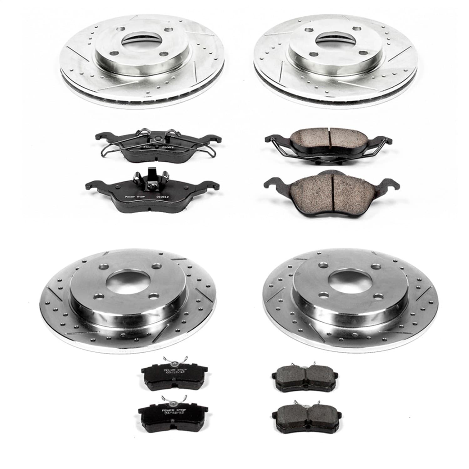 Power Stop - K1359 - Front and Rear - Disc Brake Pad and Rotor Kit image 1