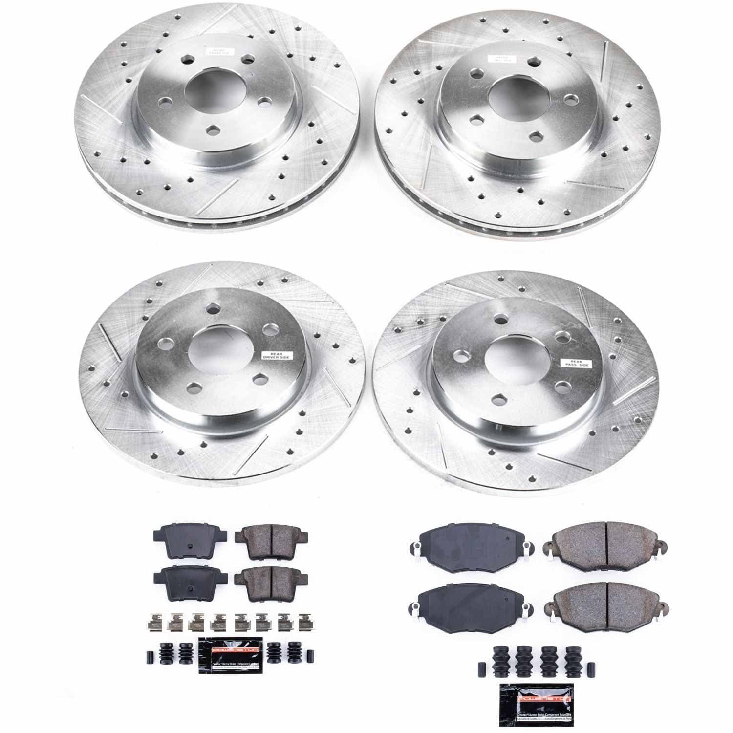 Power Stop - K1374 - Front and Rear - Disc Brake Pad and Rotor Kit image 1