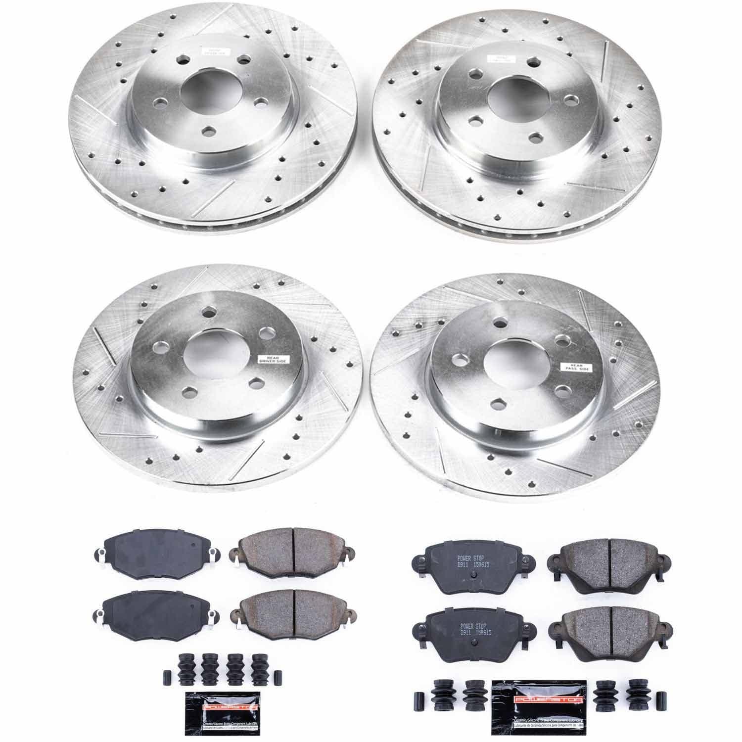 Power Stop - K1375 - Front and Rear - Disc Brake Pad and Rotor Kit image 1