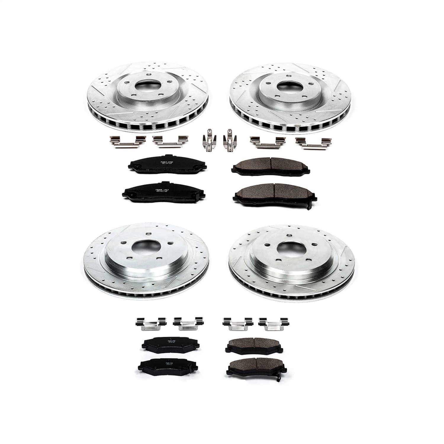 Power Stop - K1418 - Front and Rear - Disc Brake Pad and Rotor Kit image 1