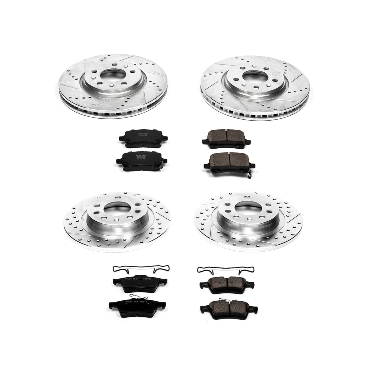 Power Stop - K1434 - Front and Rear - Disc Brake Pad and Rotor Kit image 1