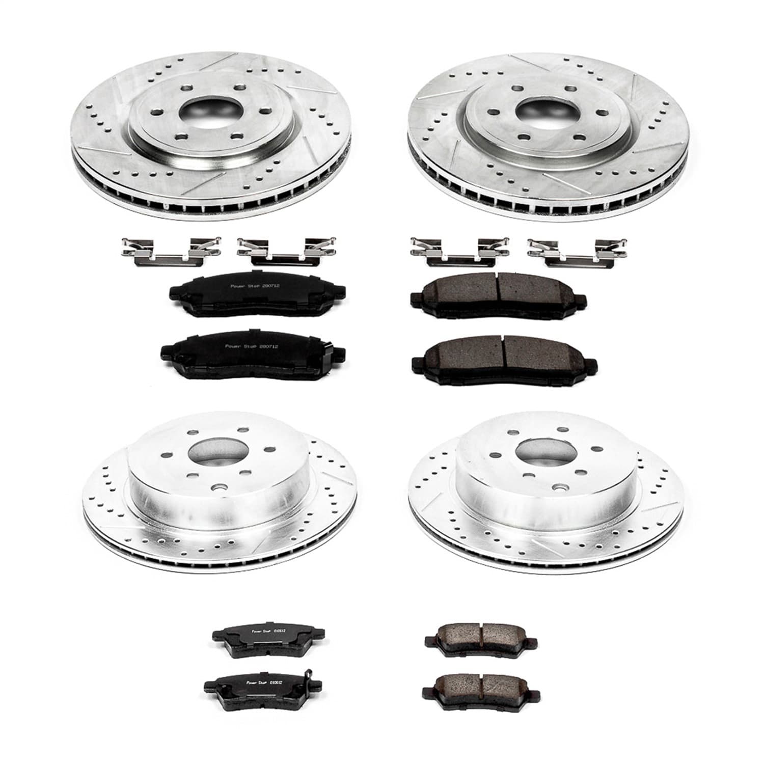 Power Stop - K144 - Front and Rear - Disc Brake Pad and Rotor Kit image 1