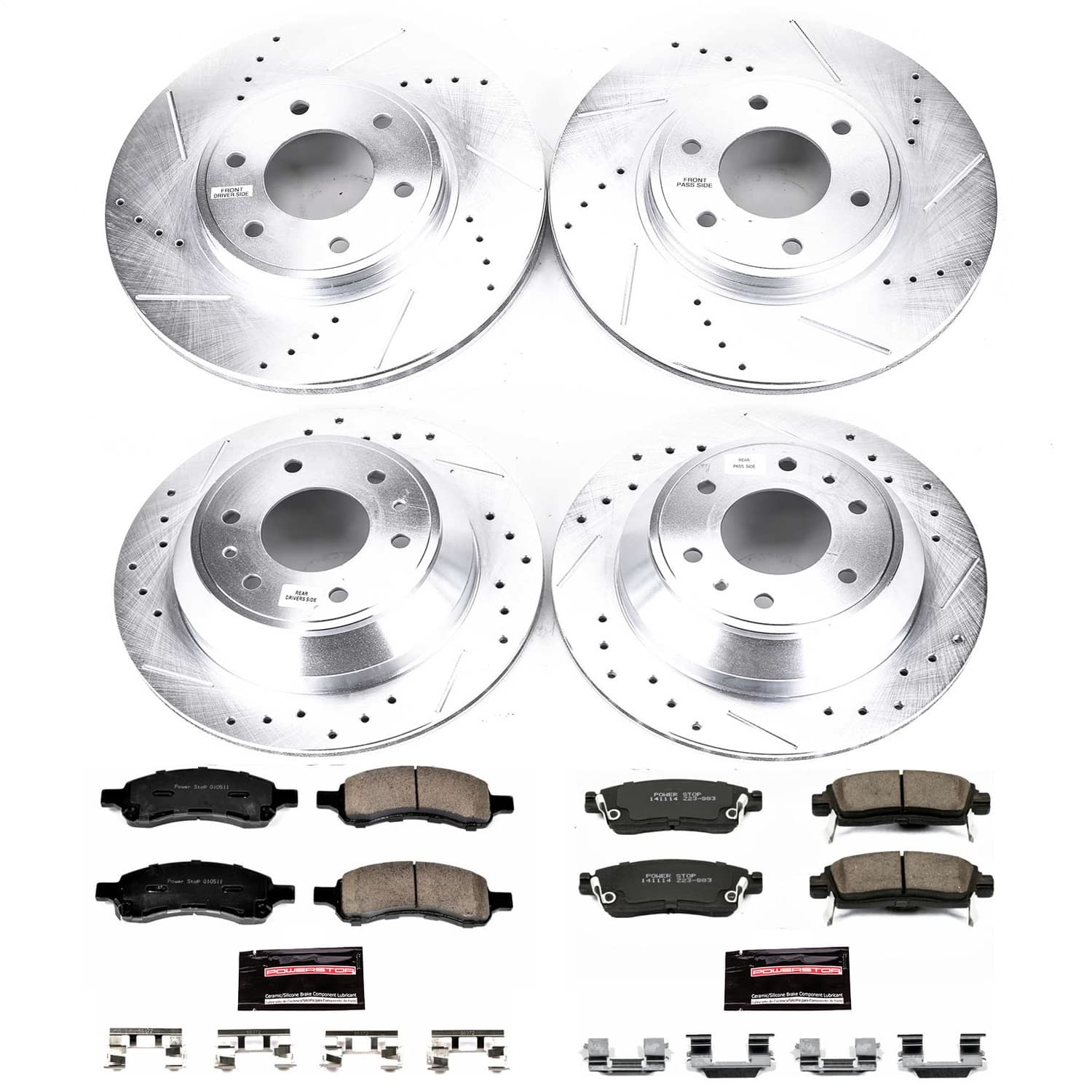 Power Stop - K1454 - Front and Rear - Disc Brake Pad and Rotor Kit image 1