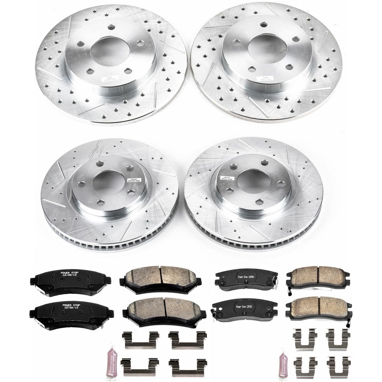 Power Stop - K1543 - Front and Rear - Disc Brake Pad and Rotor Kit image 1
