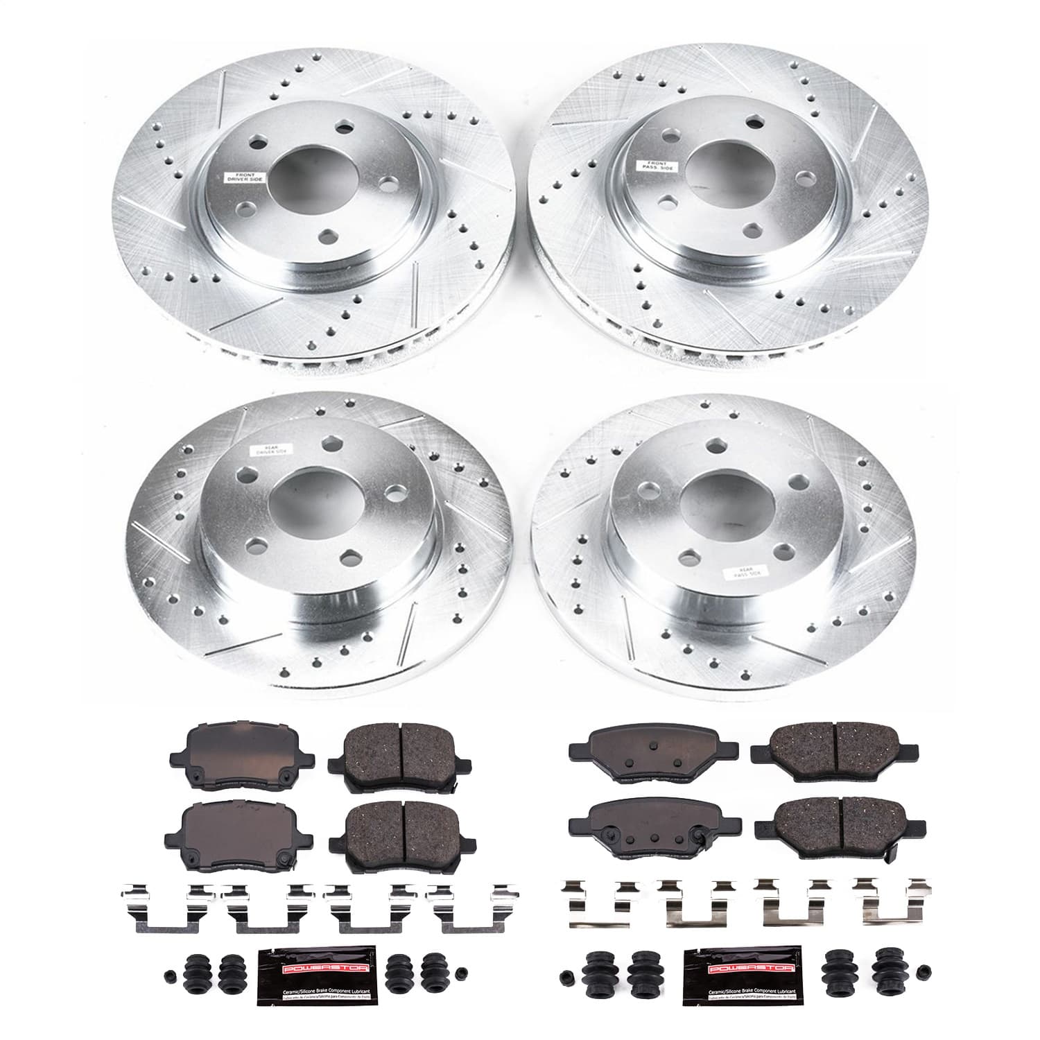 Power Stop - K1612 - Front and Rear - Disc Brake Pad and Rotor Kit image 1