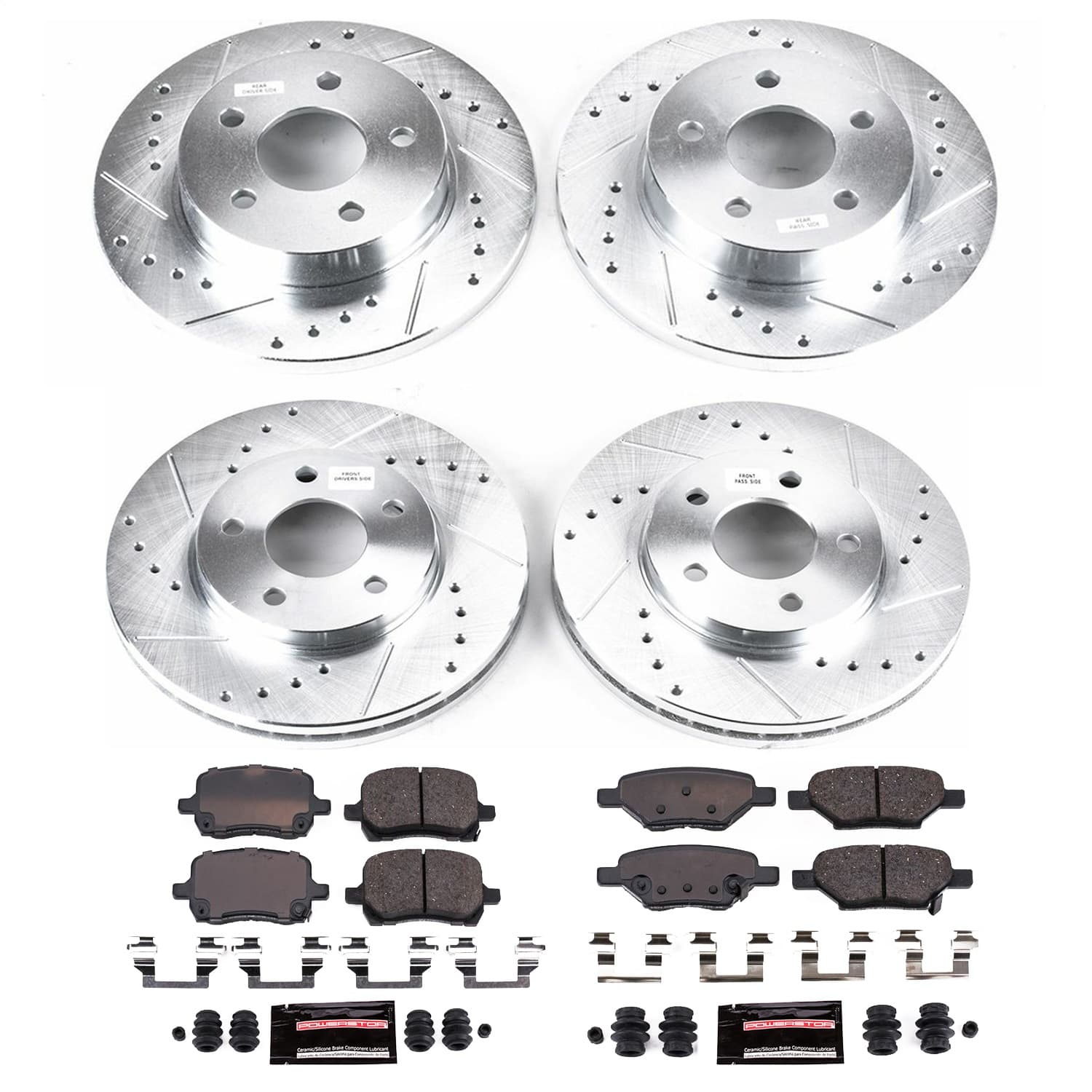 Power Stop - K1618 - Front and Rear - Disc Brake Pad and Rotor Kit image 1