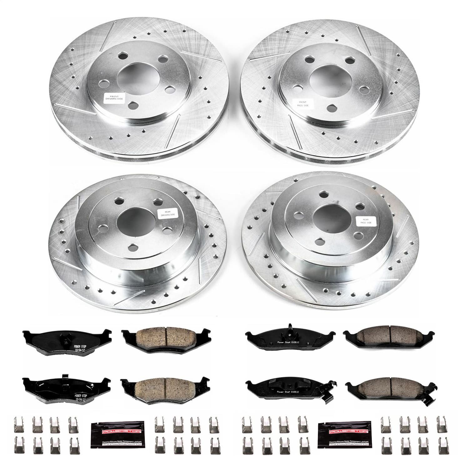 Power Stop - K1677 - Front and Rear - Disc Brake Pad and Rotor Kit image 1