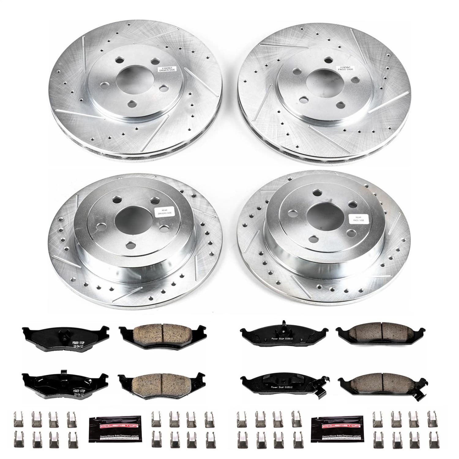 Power Stop - K1680 - Front and Rear - Disc Brake Pad and Rotor Kit image 1