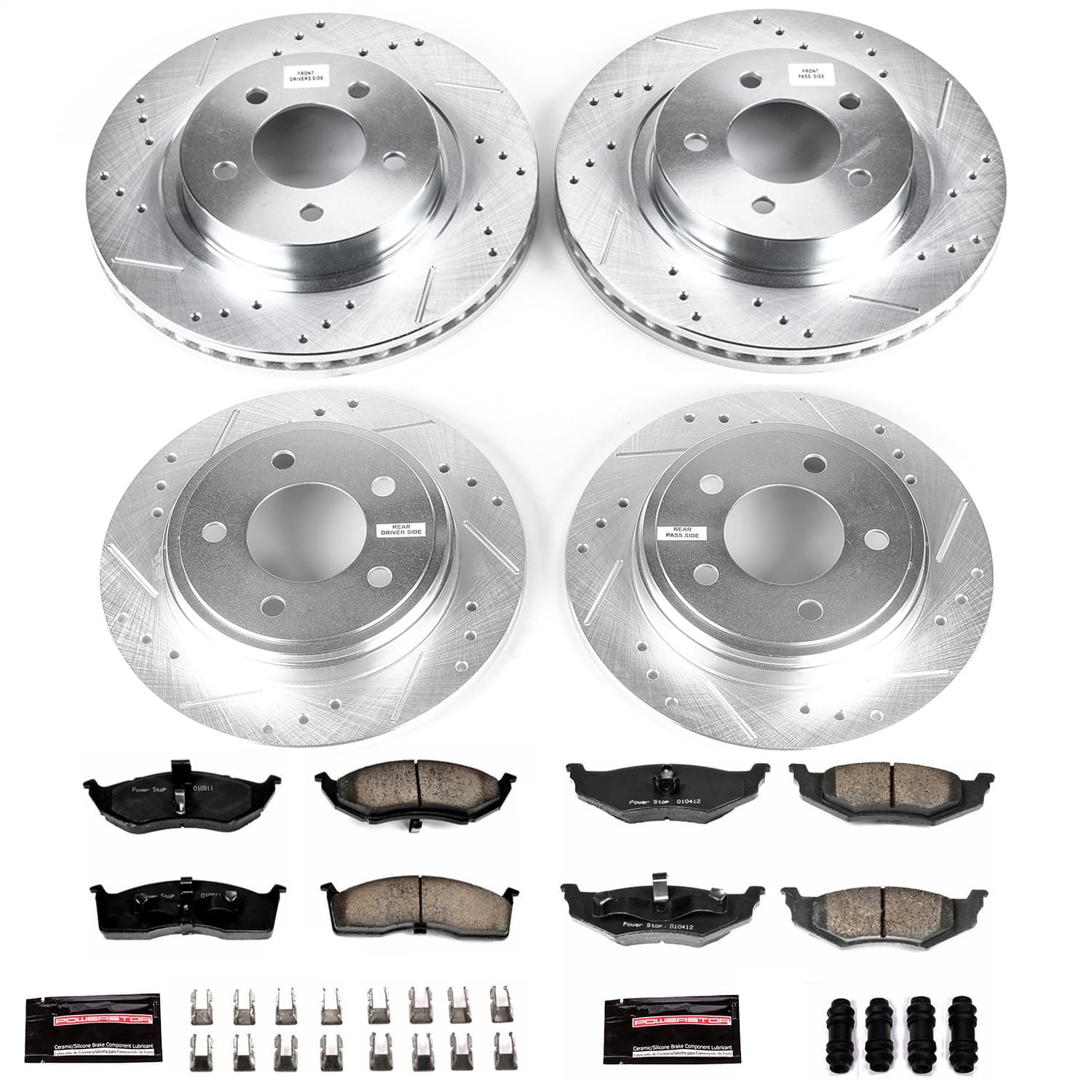 Power Stop - K1693 - Front and Rear - Disc Brake Pad and Rotor Kit image 1