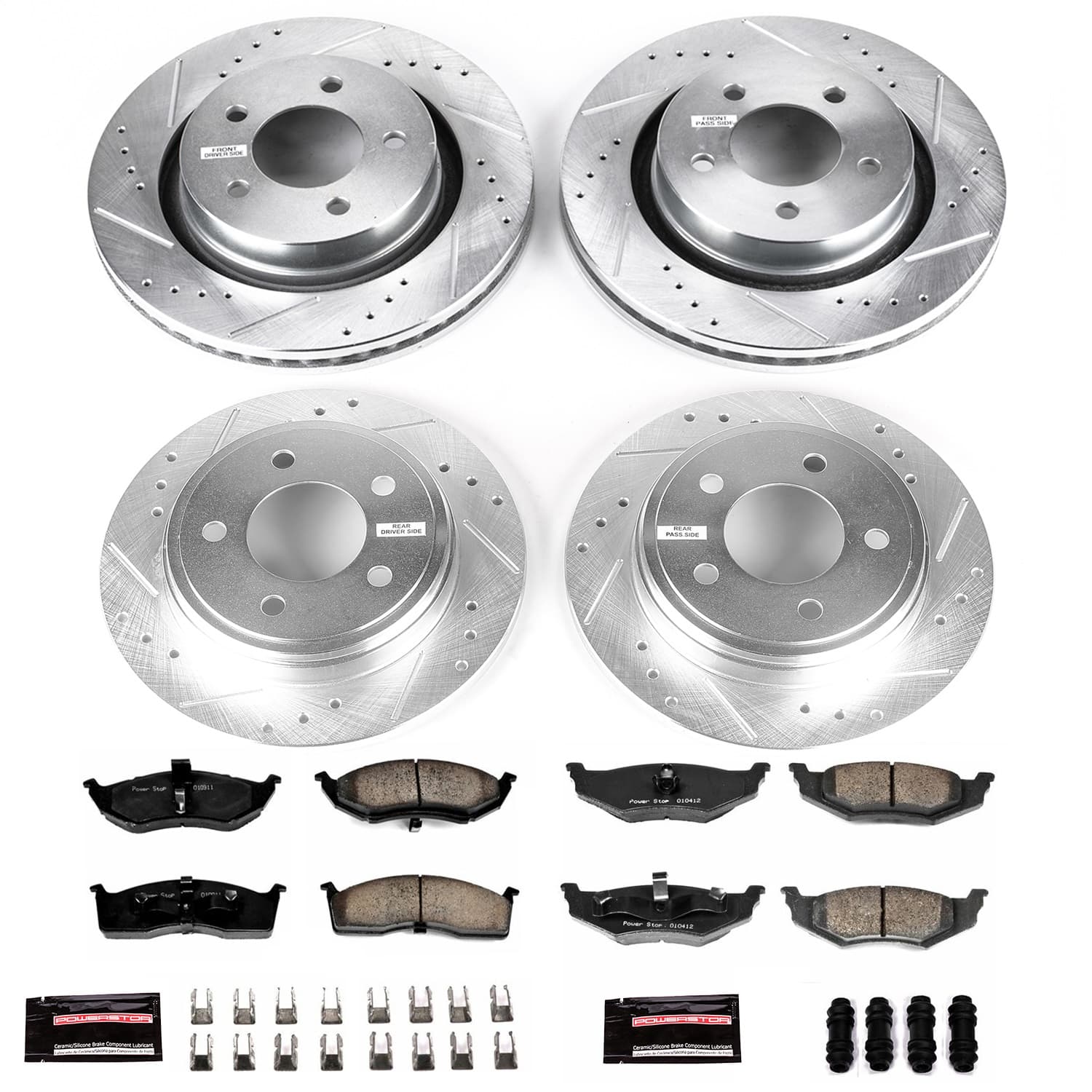 Power Stop - K1701 - Front and Rear - Disc Brake Pad and Rotor Kit image 1